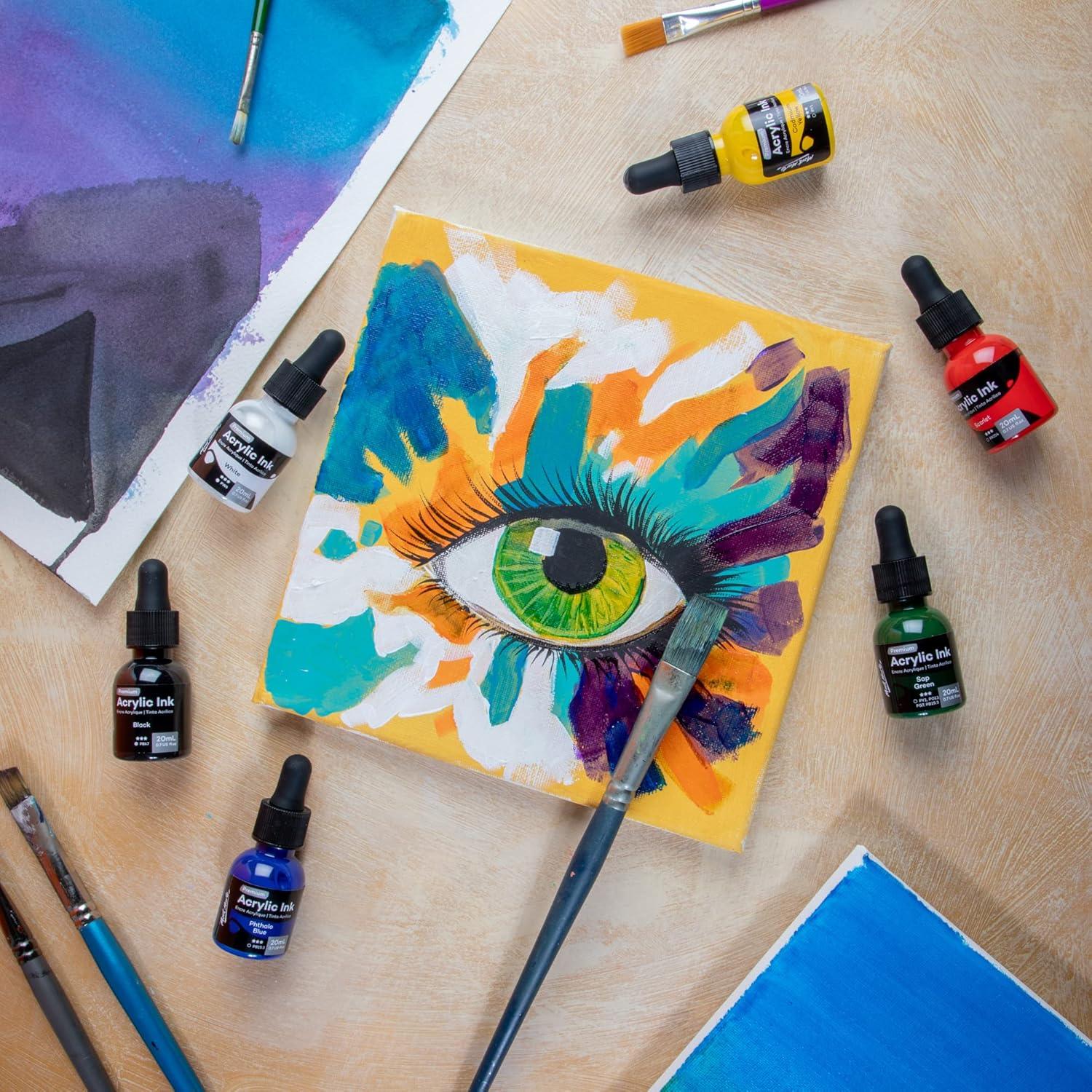 Tinta Acrílica Premium Mont Marte 12pc x 20ml Colores Esenciales