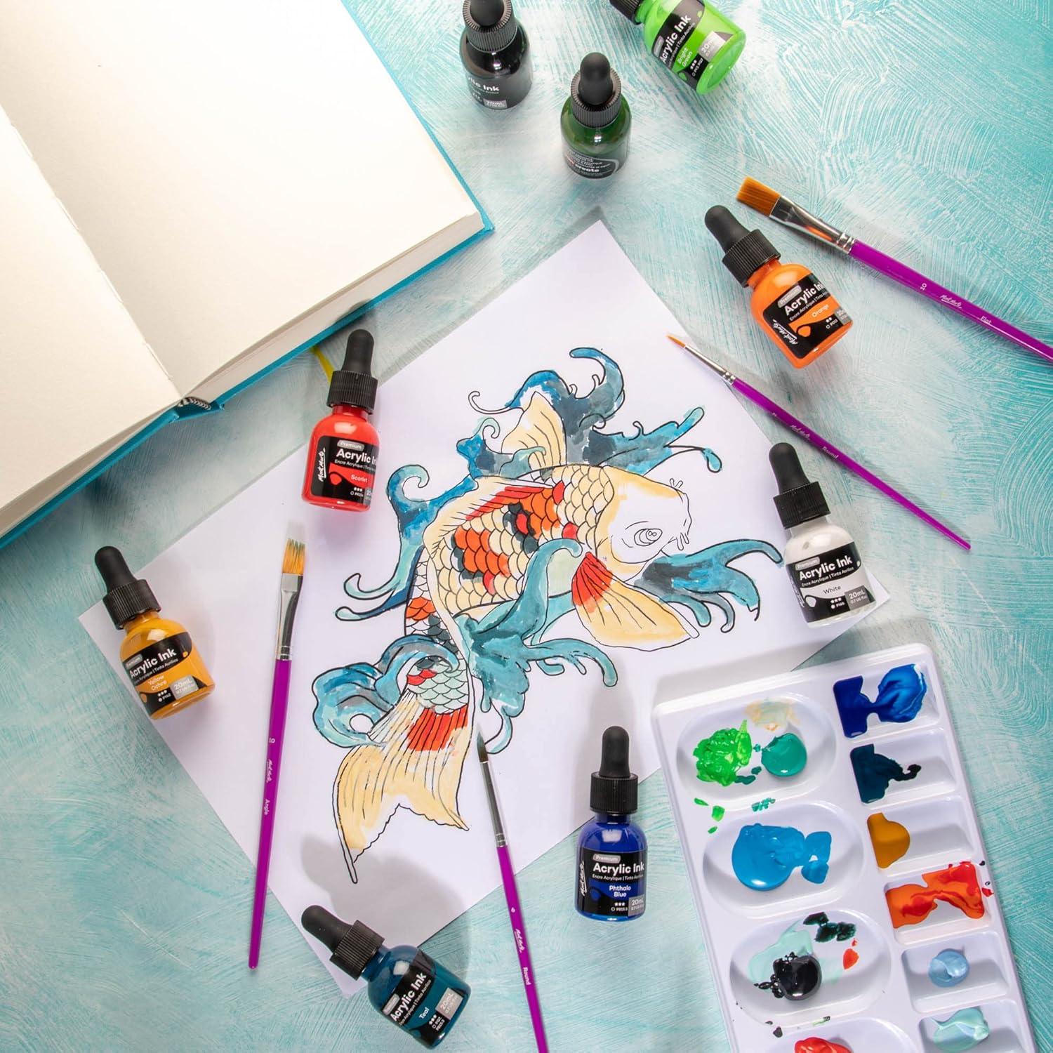 Tinta Acrílica Premium Mont Marte 12pc x 20ml Colores Esenciales