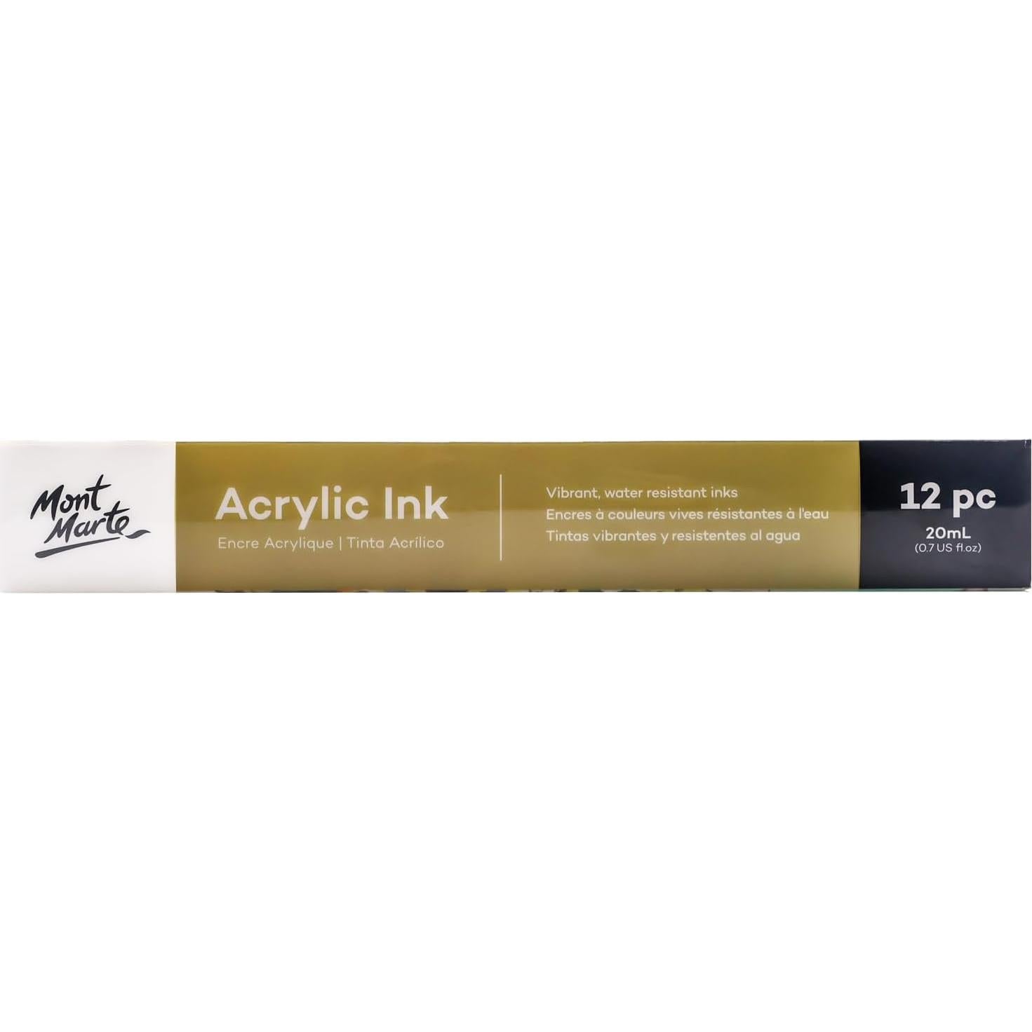 Tinta Acrílica Premium Mont Marte 12pc x 20ml Colores Esenciales