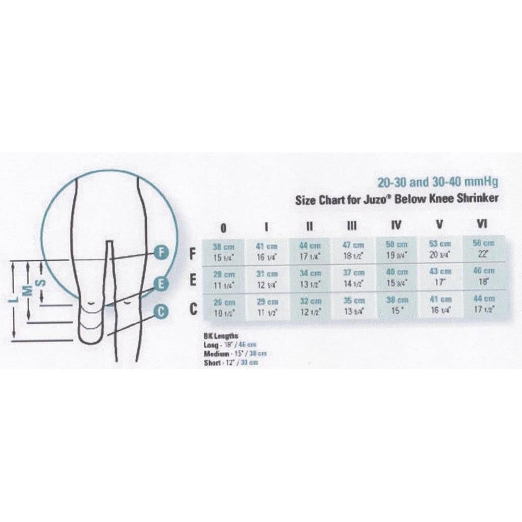 BK Shrinker Juzo 15" (38 cm) Compresión 30-40 mmHg