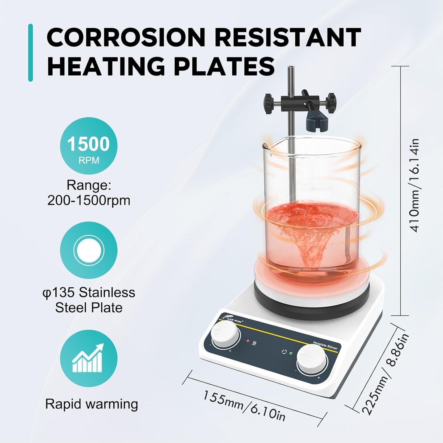 Placa Calentadora Magnética LAB FISH 260°C 3L Cerámica