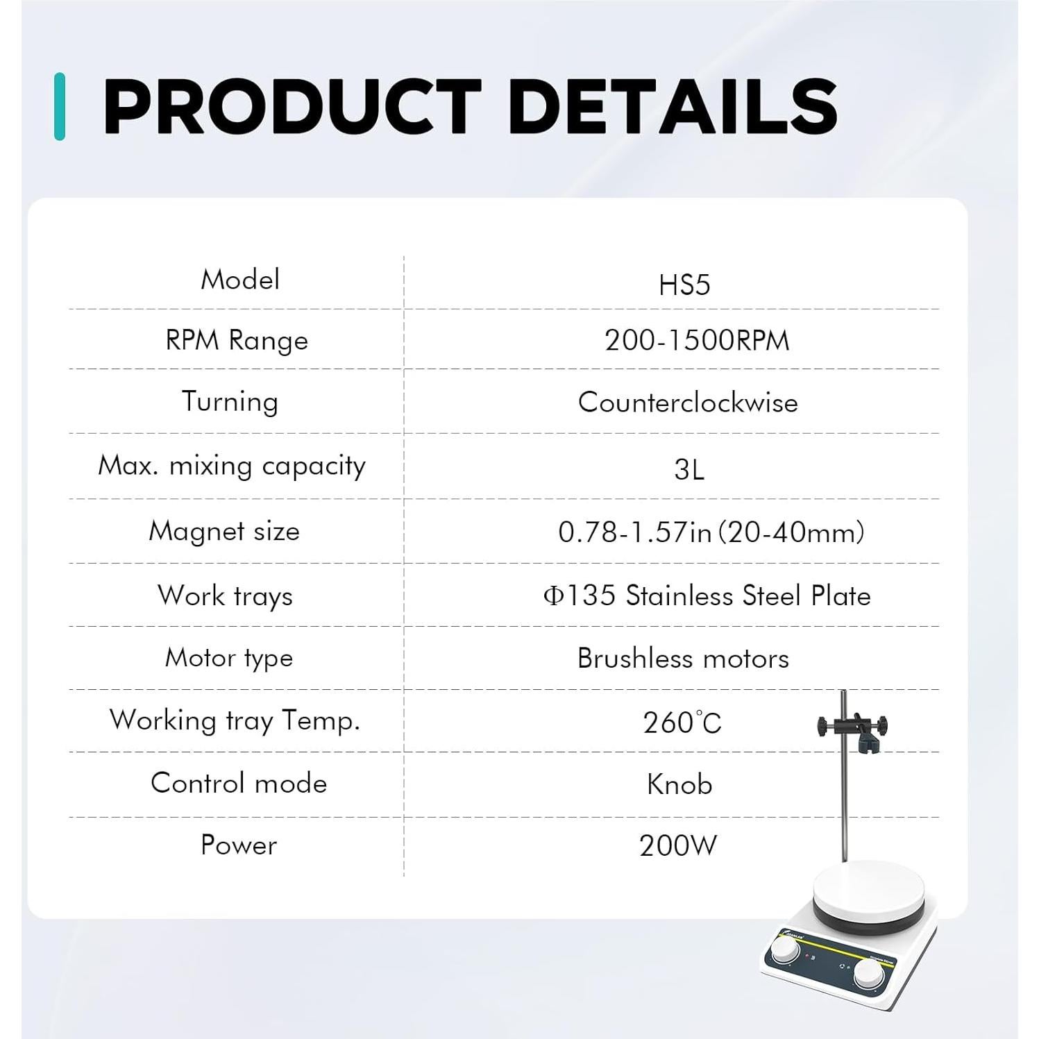 Placa Calentadora Magnética LAB FISH 260°C 3L Cerámica