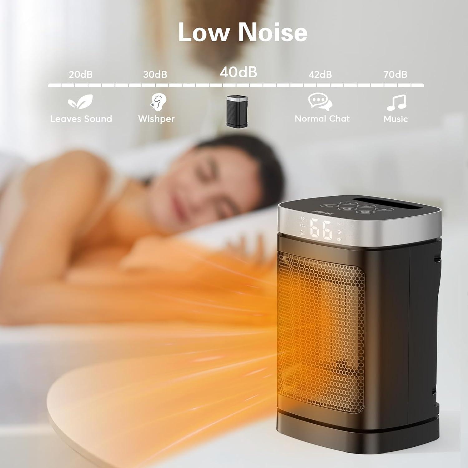 Calentador de espacio eléctrico JIBUFI 1500W portátil con control remoto