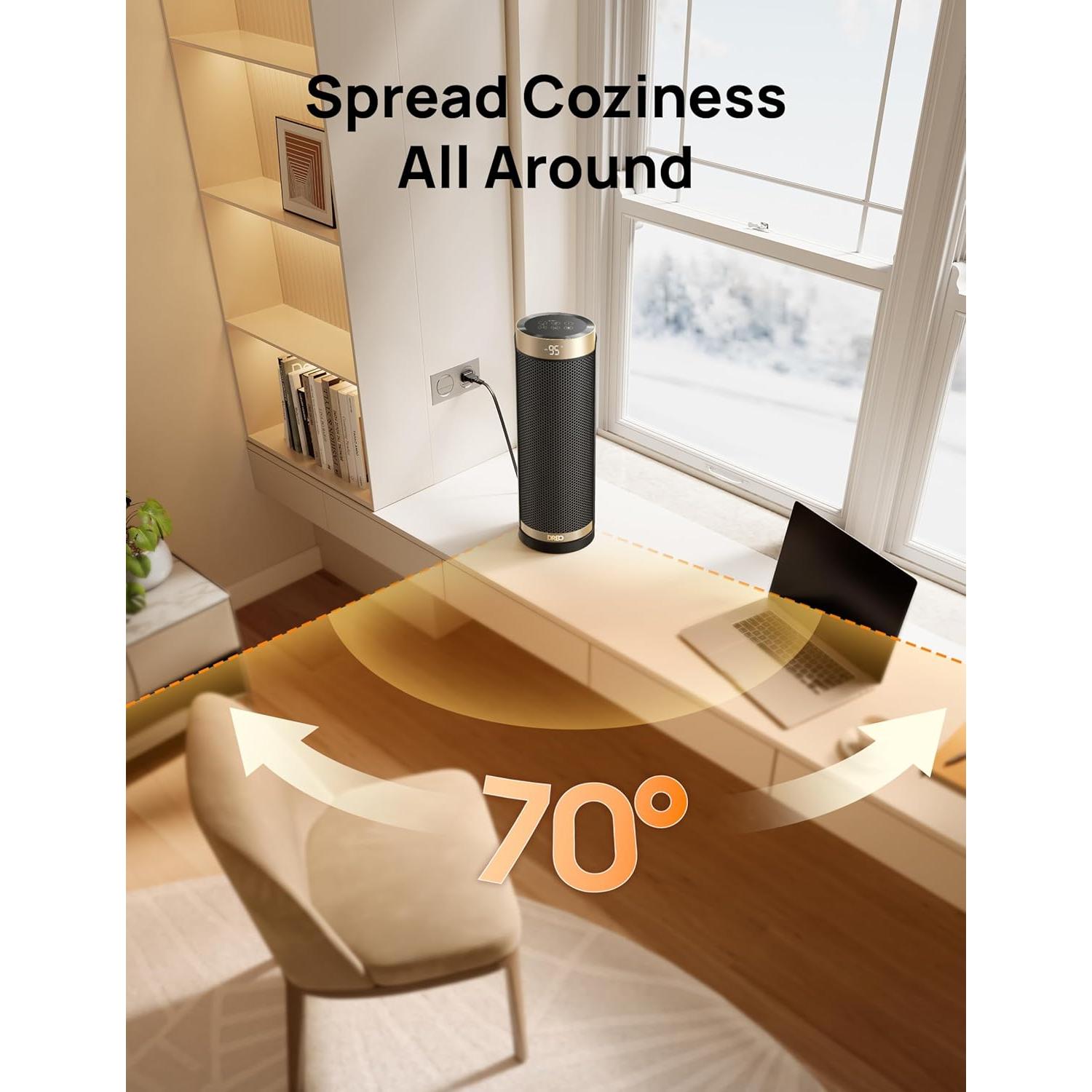 Calefactor Eléctrico Dreo DR-HSH003 1500W Oro con Control Remoto