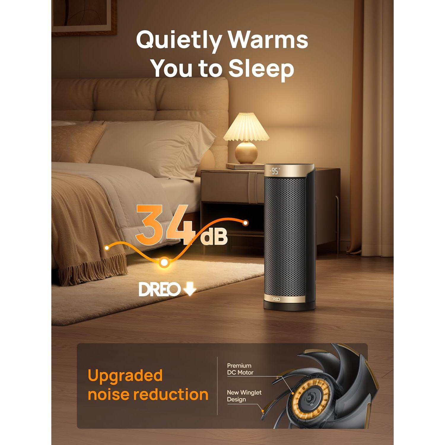 Calefactor Eléctrico Dreo DR-HSH003 1500W Oro con Control Remoto