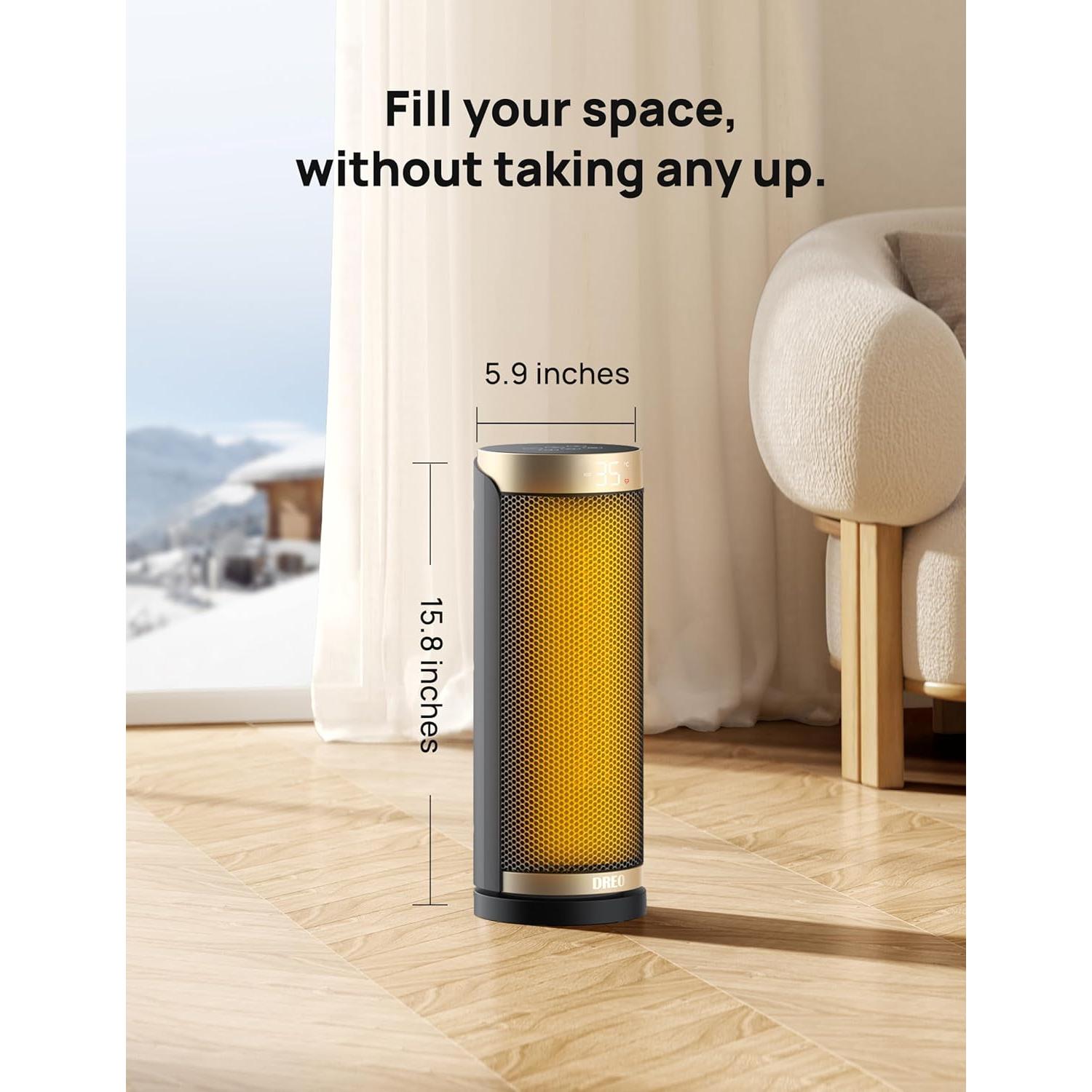 Calefactor Eléctrico Dreo DR-HSH003 1500W Oro con Control Remoto