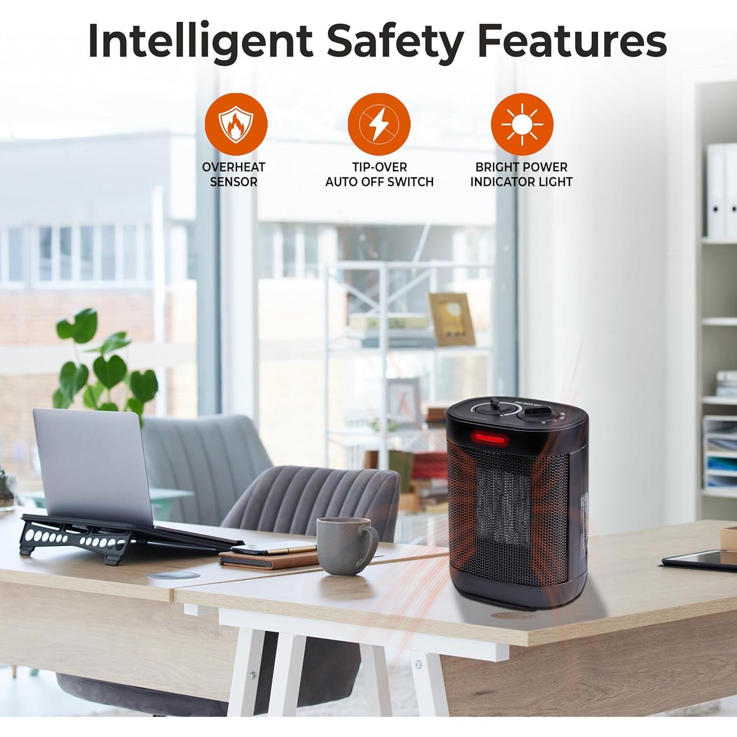 Calentador Eléctrico Comfort Zone CZ12820 1500W PTC Portátil