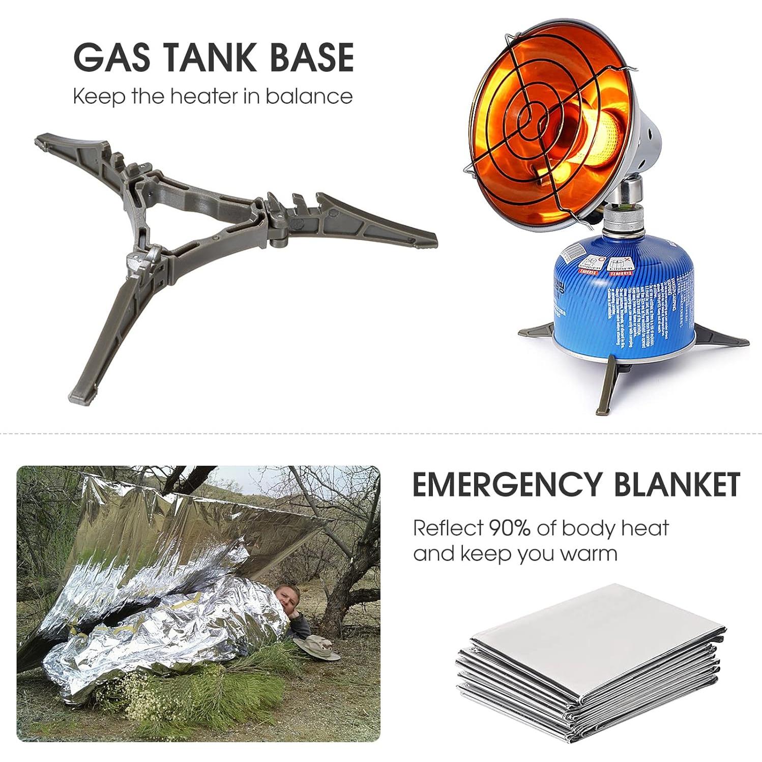 Calentador de Gas Portátil Lixada 300g para Camping - Azul