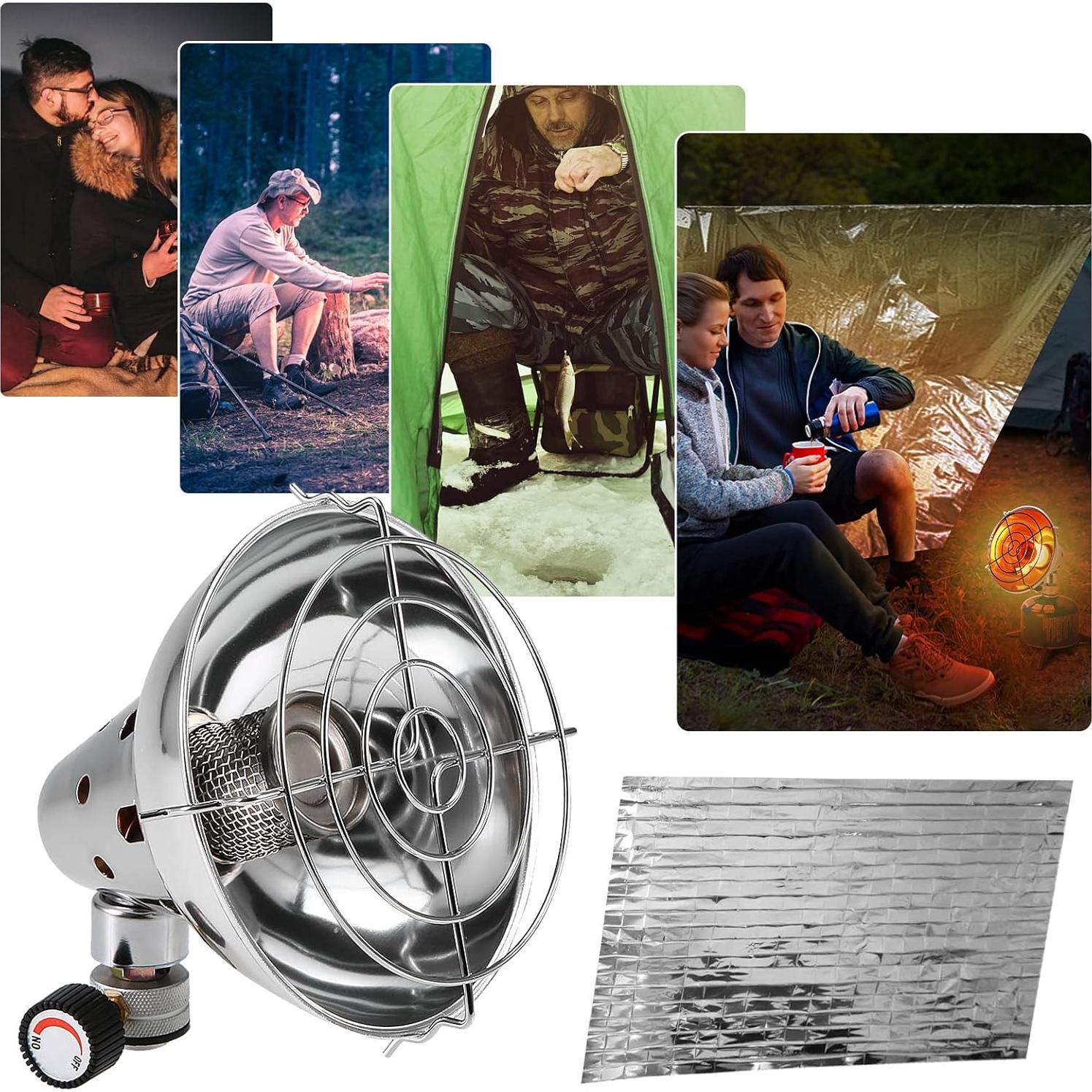 Calentador de Gas Portátil Lixada 300g para Camping - Azul