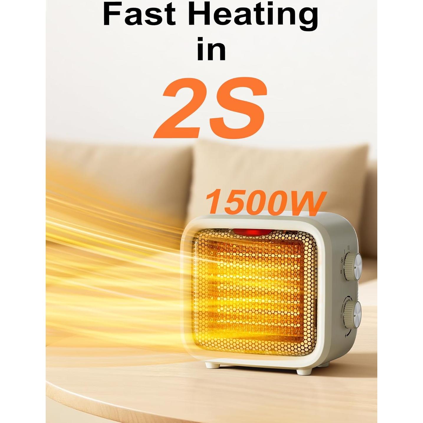 Calentador de Espacio Eléctrico Csakri PTC-1517 1500W Beige