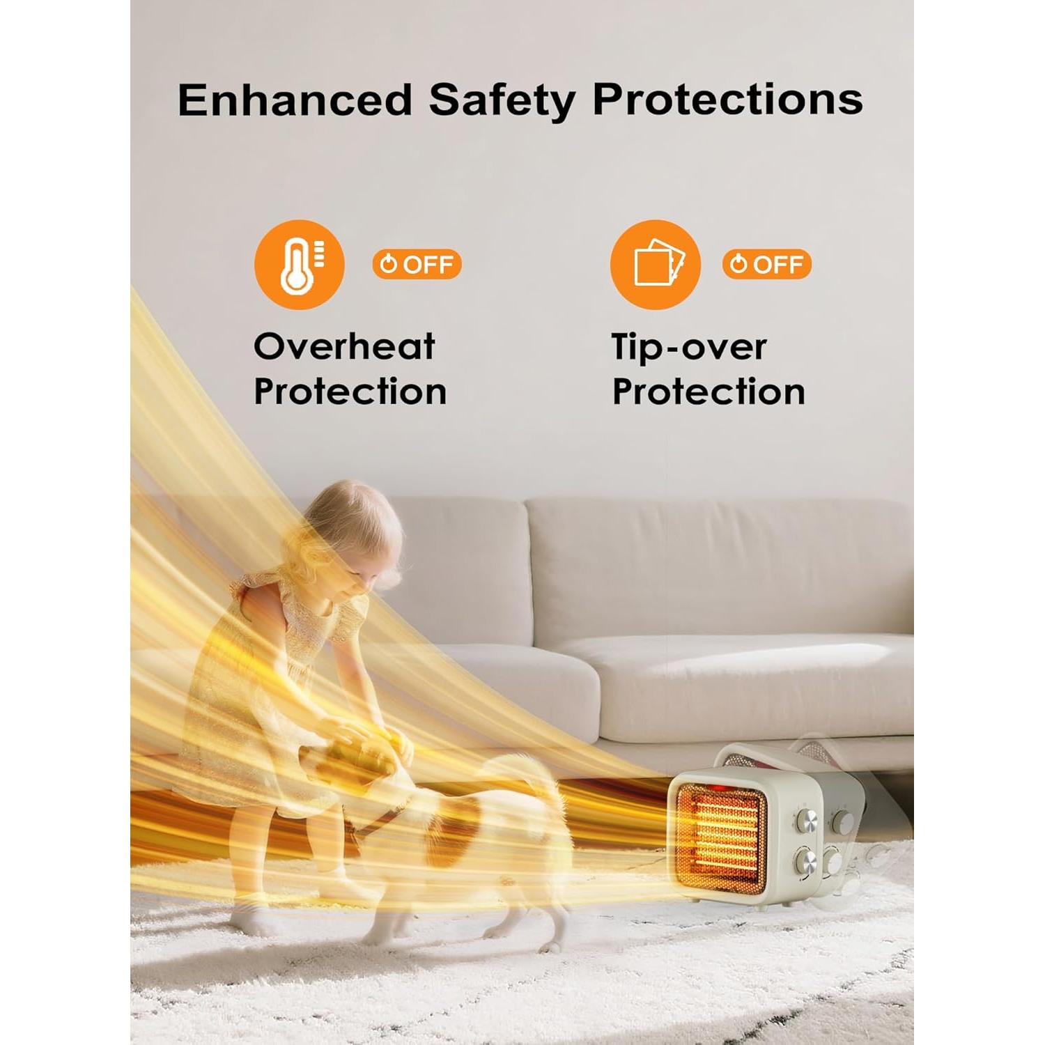 Calentador de Espacio Eléctrico Csakri PTC-1517 1500W Beige