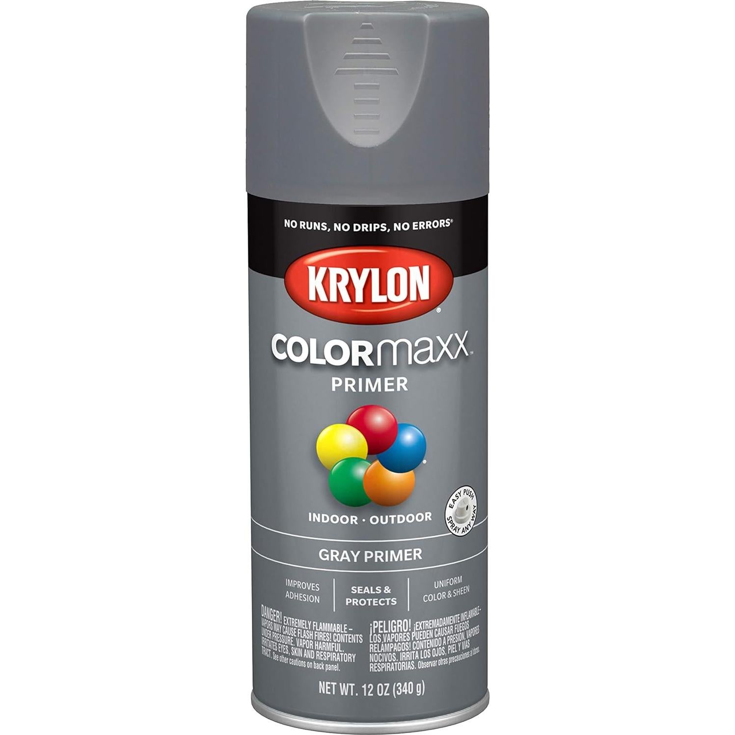 Pintura en Spray Krylon COLORmaxx Primer Gris 354 ml