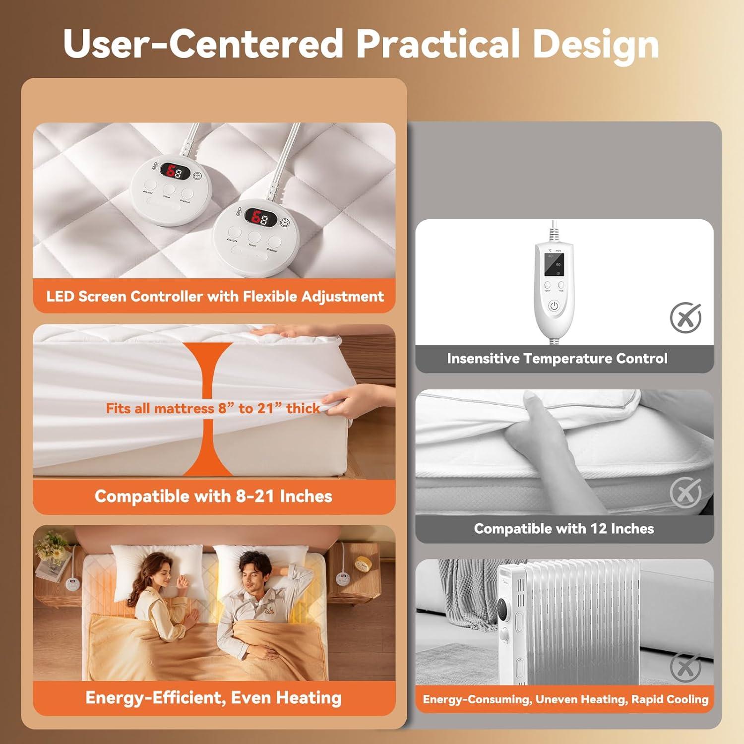 Almohadilla Térmica ESTINGO Twin XL 99x203 cm 6 Niveles Calor