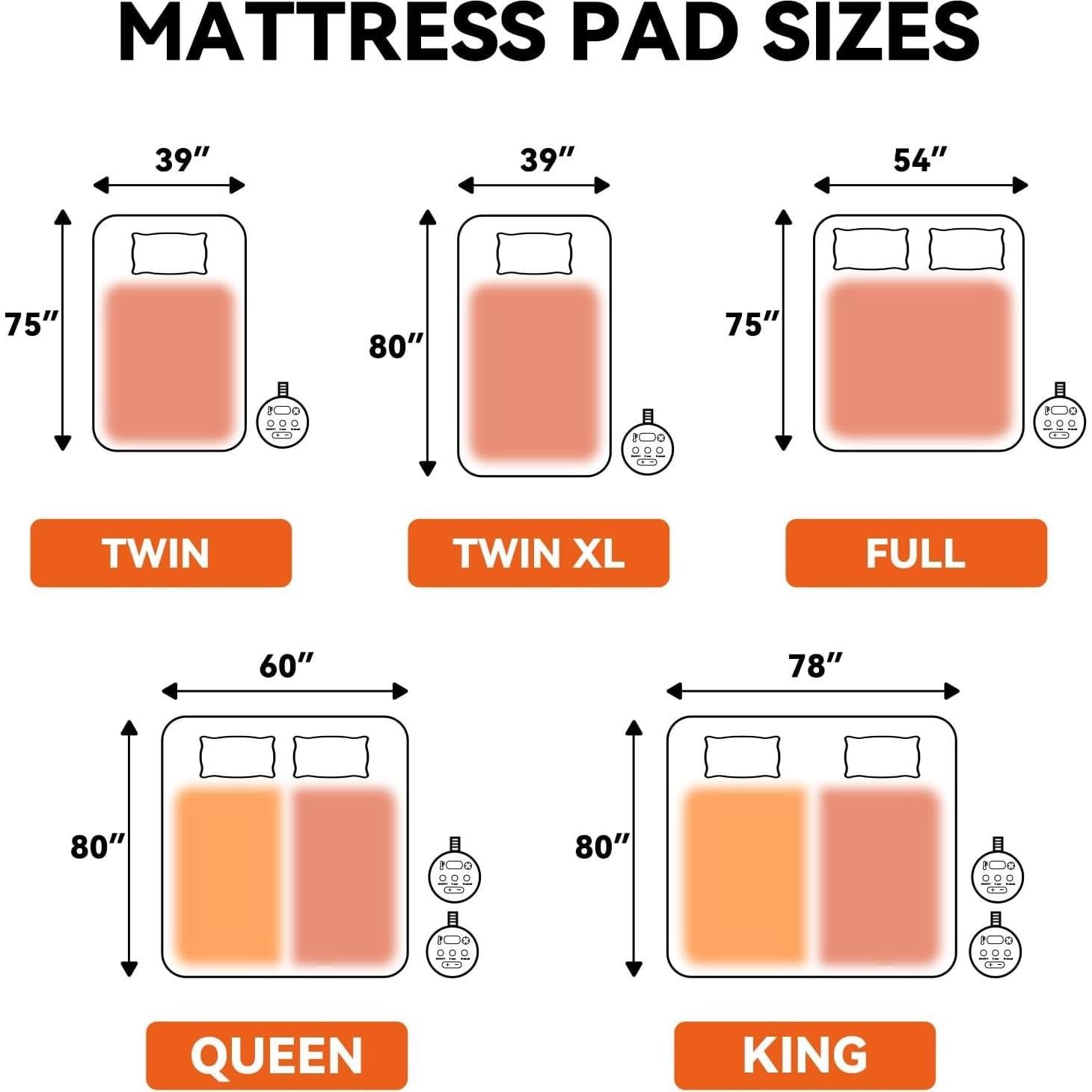 Almohadilla Térmica ESTINGO Twin XL 99x203 cm 6 Niveles Calor