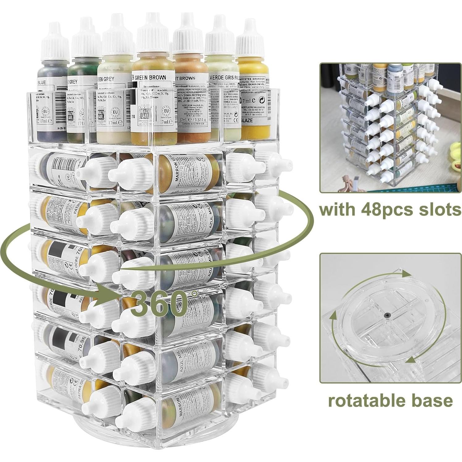 Organizador Giratorio Evemodel para 48 Botellas de Pintura