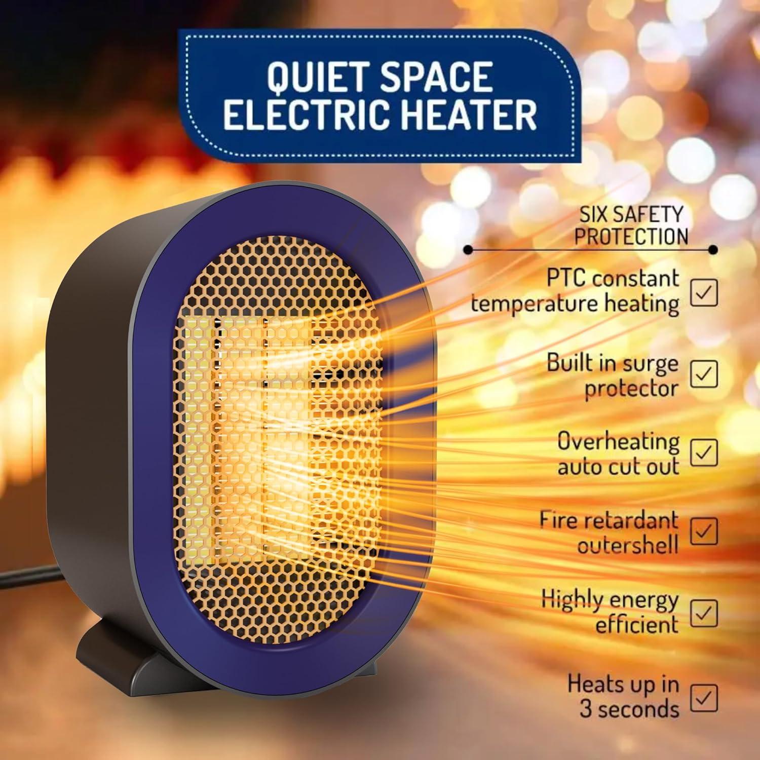 Calentador Eléctrico Portátil Huihong PTC Morado 0.93kg