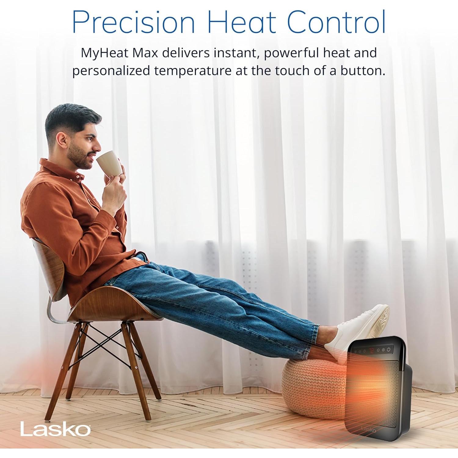 Calentador Cerámico Personal Lasko MyHeat Max 1500W Negro