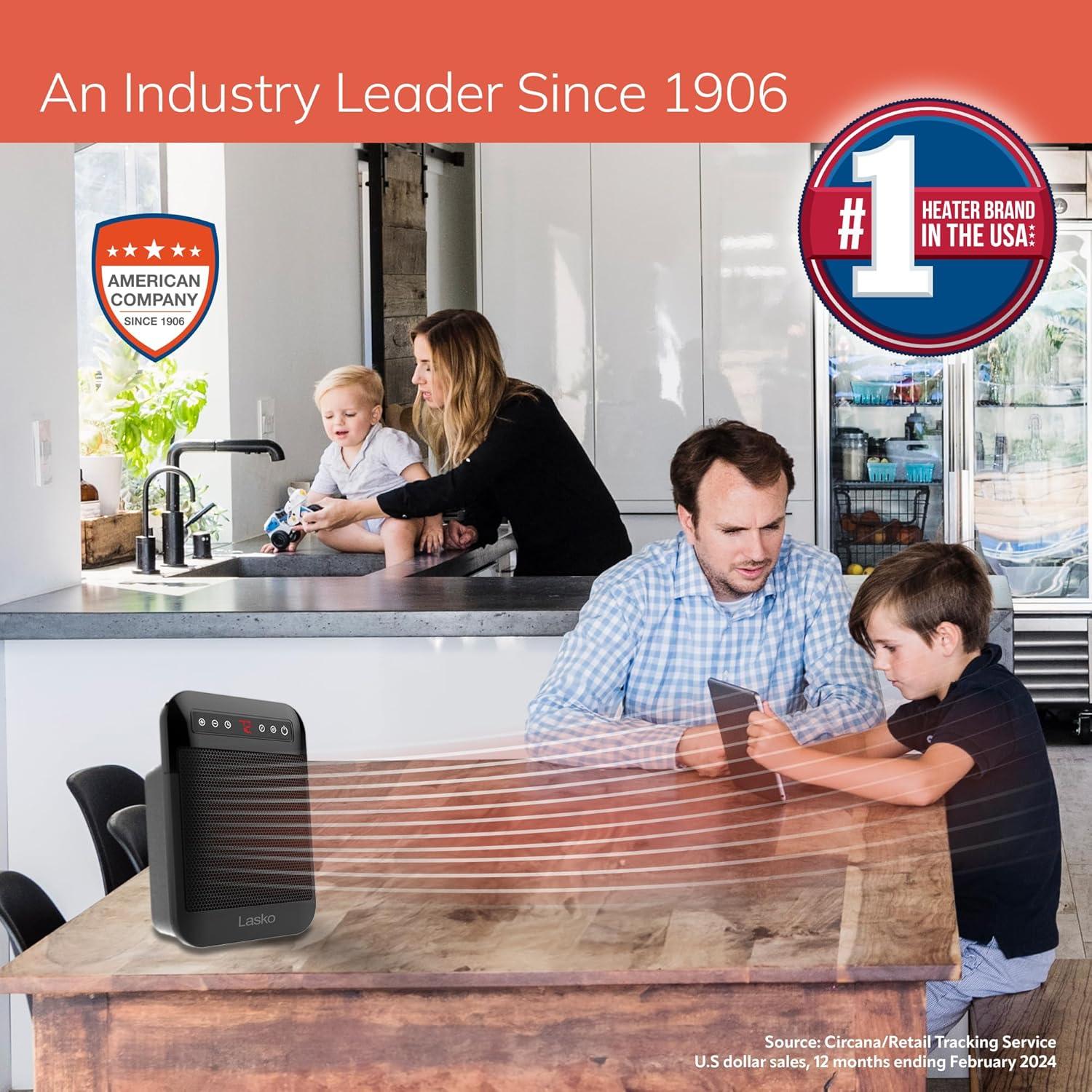 Calentador Cerámico Personal Lasko MyHeat Max 1500W Negro