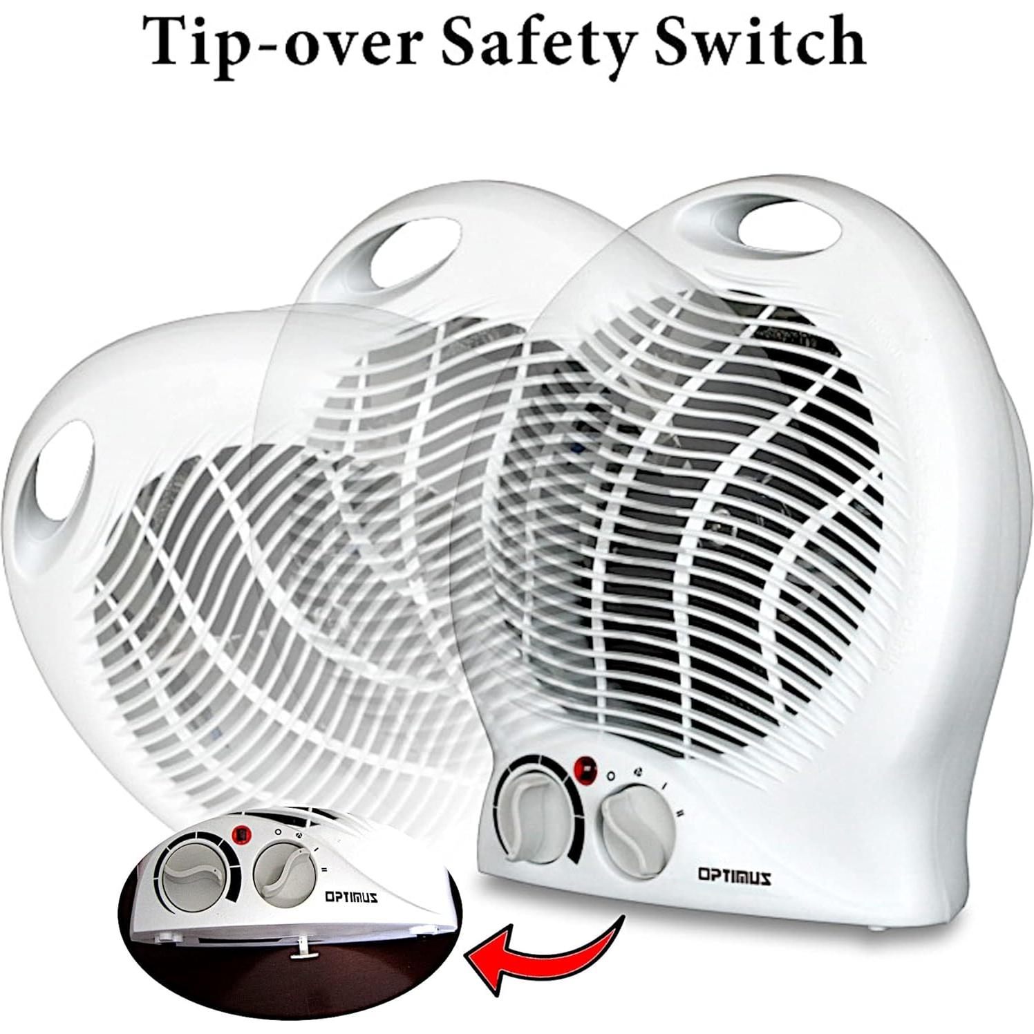 Calefactor Portátil Optimus H-1322 Blanco 1500W 2 Velocidades