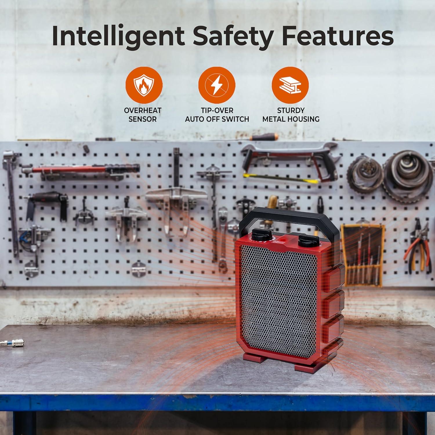 Calentador Eléctrico Comfort Zone CZ12825 - 120V, 2.27kg, Rojo