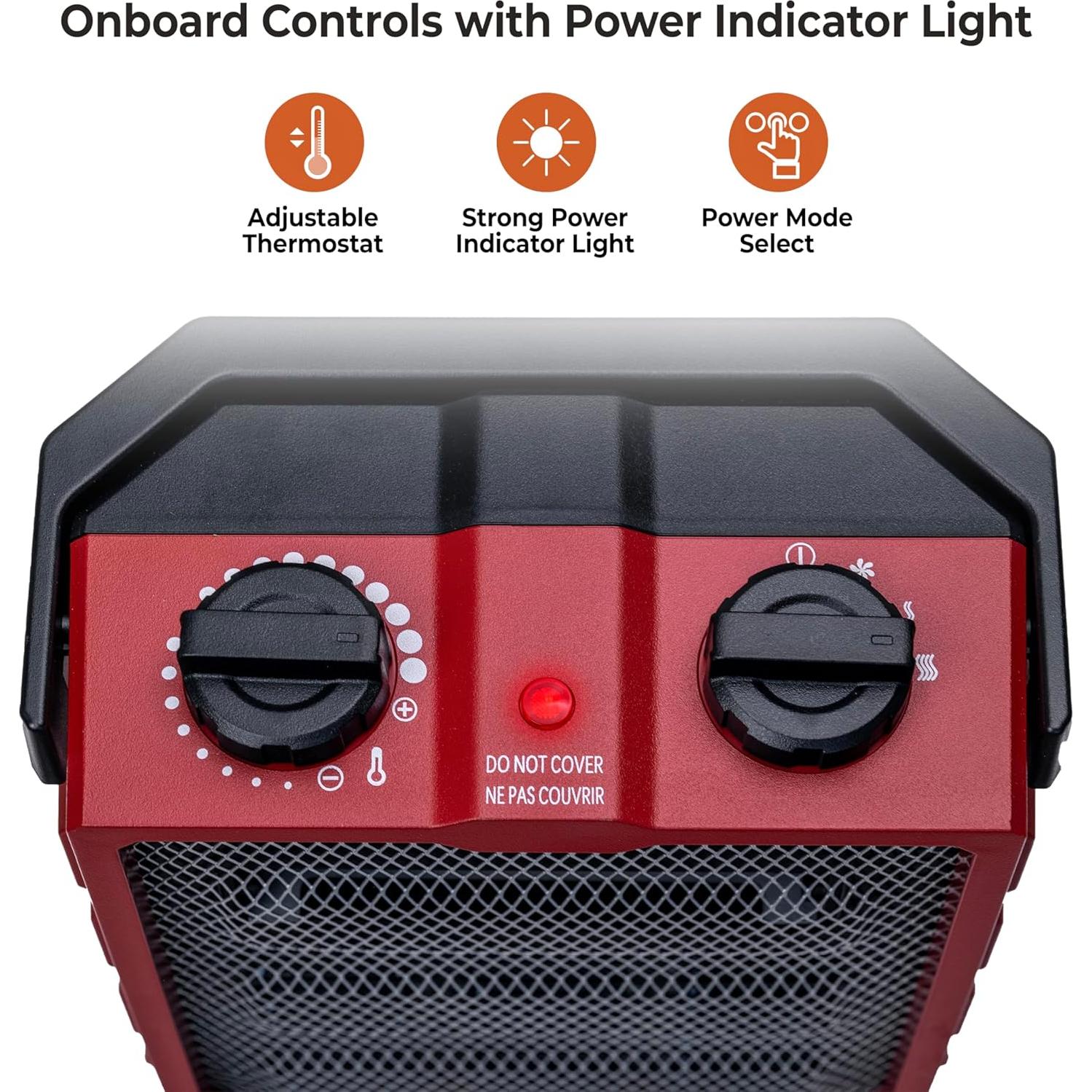 Calentador Eléctrico Comfort Zone CZ12825 - 120V, 2.27kg, Rojo