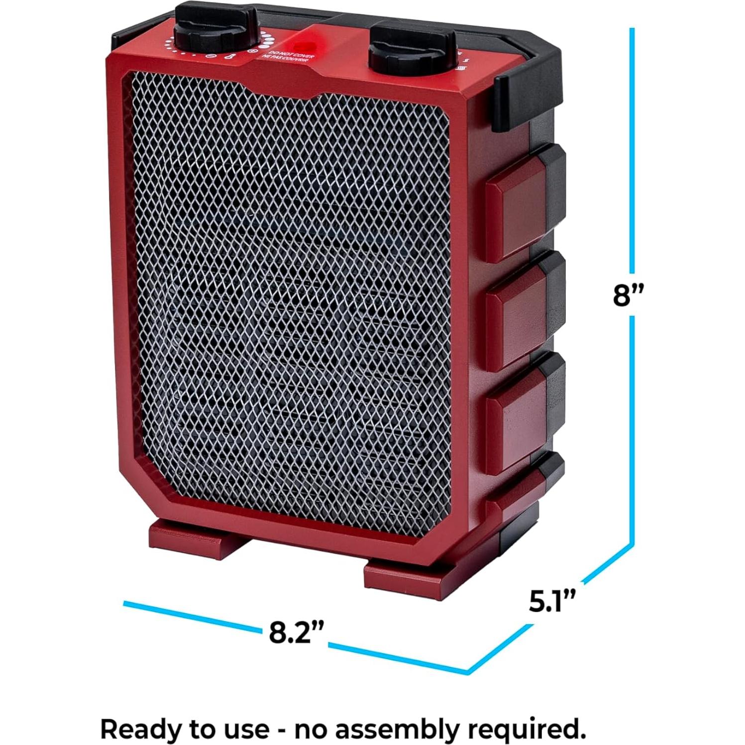 Calentador Eléctrico Comfort Zone CZ12825 - 120V, 2.27kg, Rojo