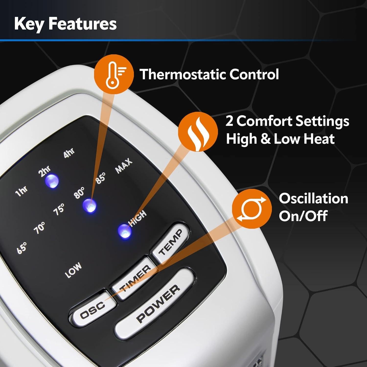 Calefactor de Torre Cerámico Lasko 5775 1500W Plata 57.15cm