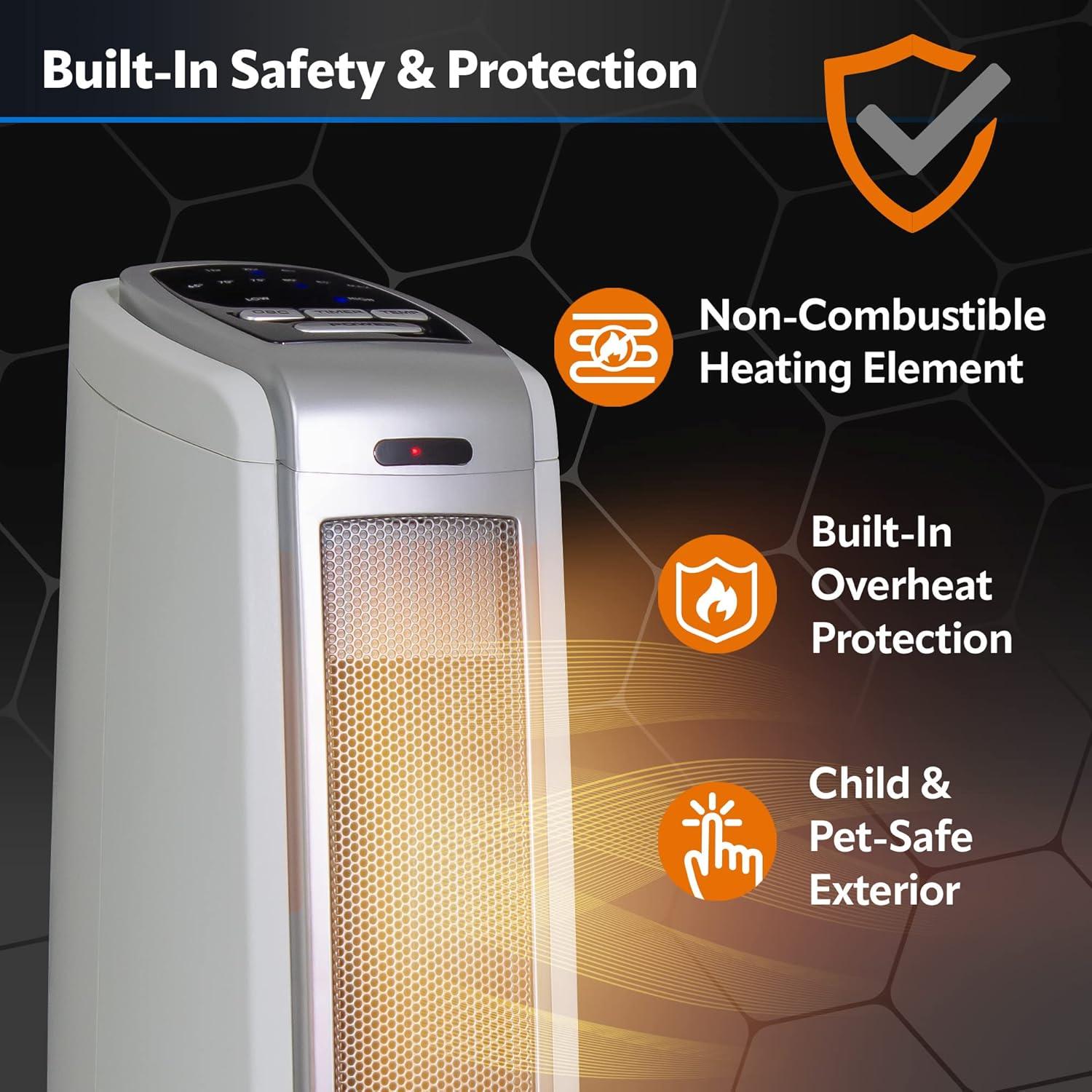 Calefactor de Torre Cerámico Lasko 5775 1500W Plata 57.15cm