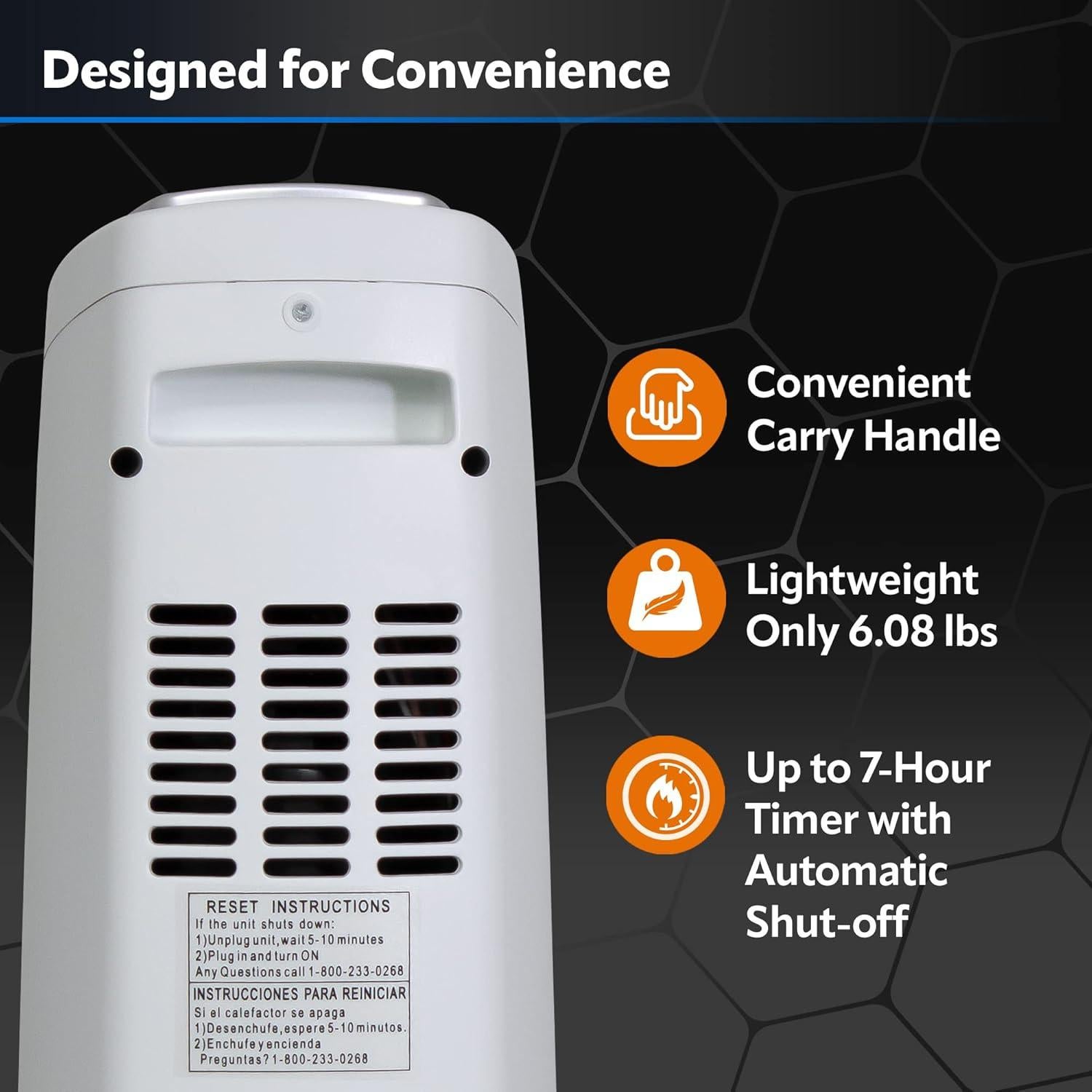 Calefactor de Torre Cerámico Lasko 5775 1500W Plata 57.15cm