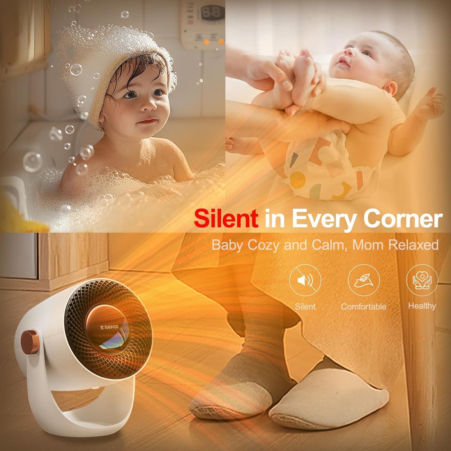 Calefactor Espacial RANVOO 120° Ajustable 1000W con Grafeno