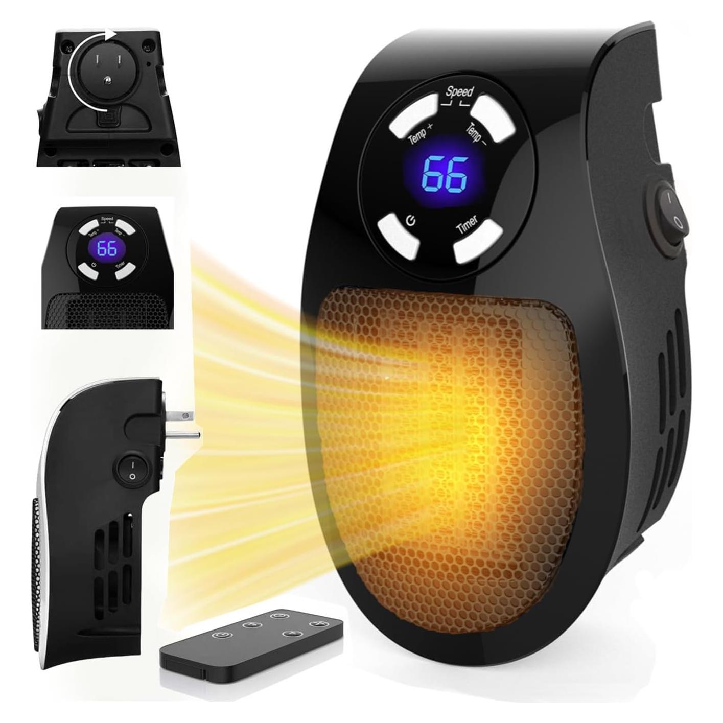 Calentador de Pared Inteligente LYNBKLS 450W Negro