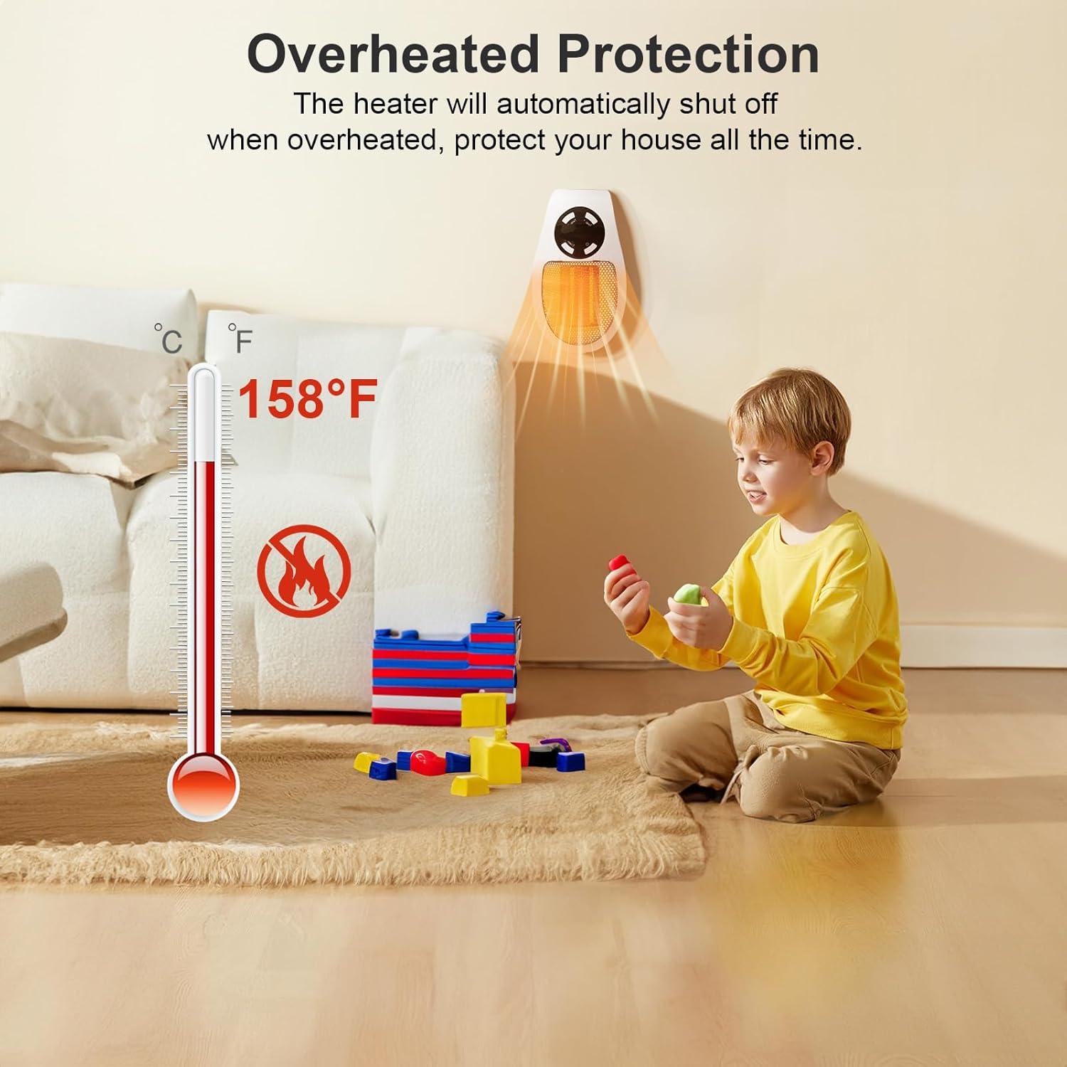 Calentador de Pared Inteligente LYNBKLS 450W Negro