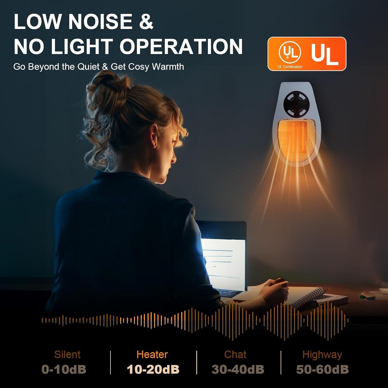 Calentador de Pared Inteligente LYNBKLS 450W Negro