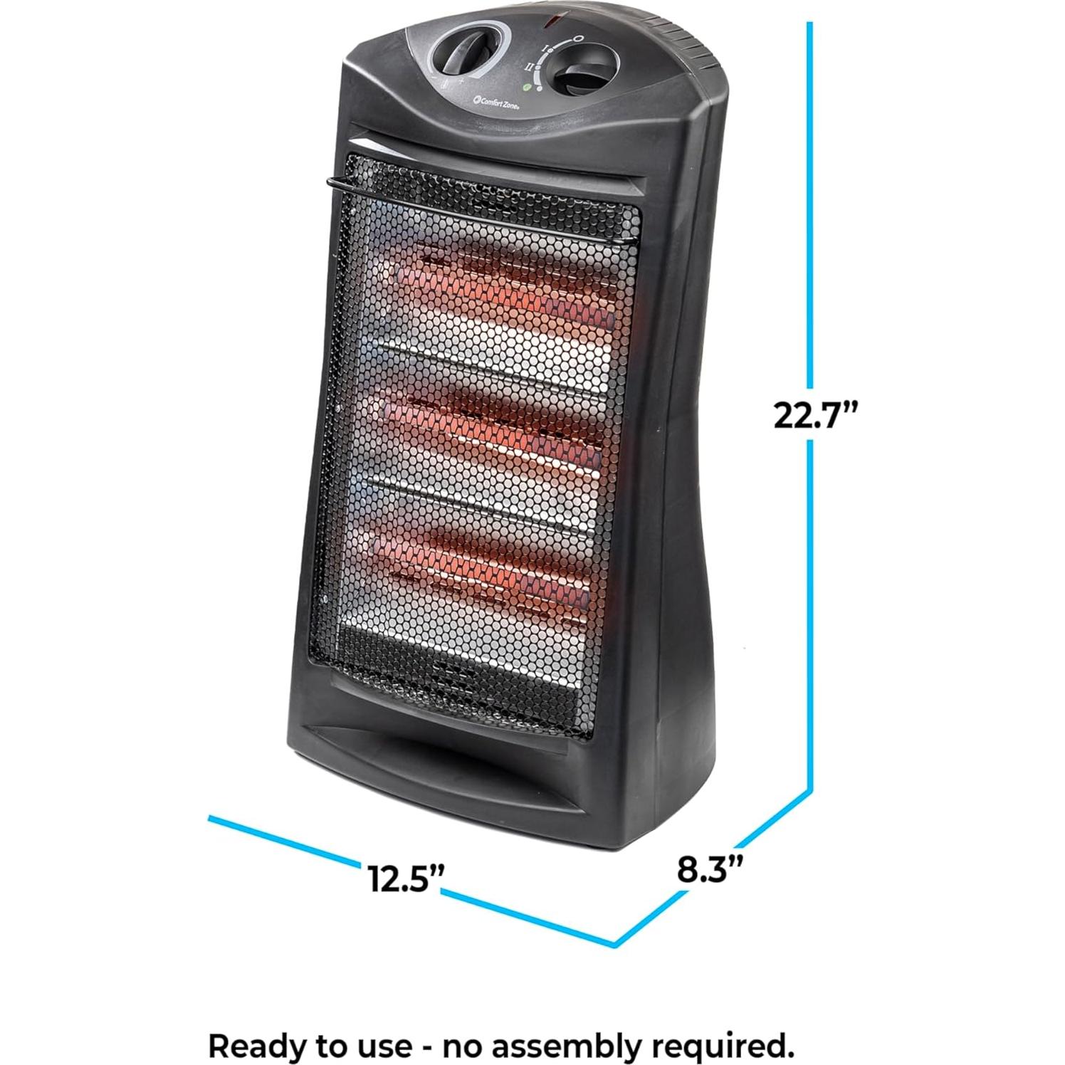 Calentador Eléctrico Portátil Comfort Zone CZQTV008EBK 2.95kg