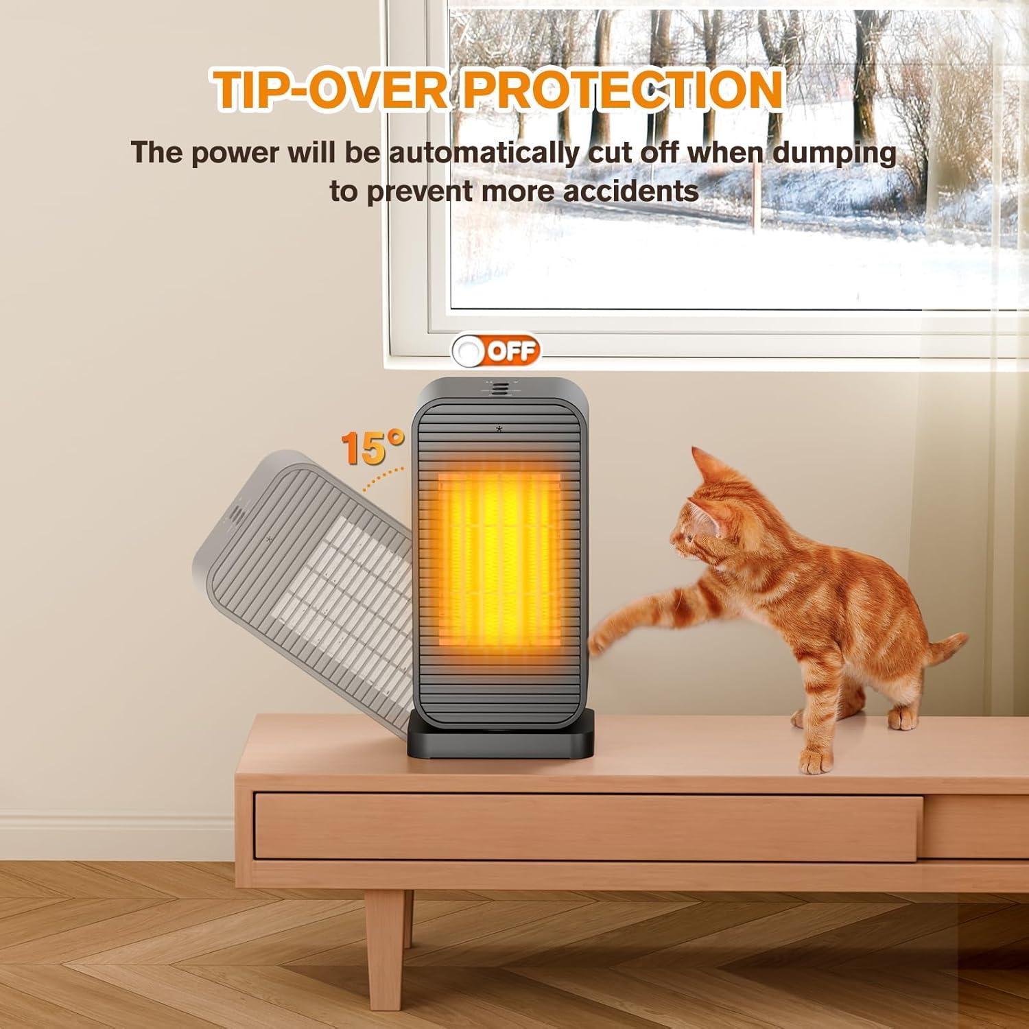 Calentador Eléctrico Portátil FLOWBREEZE 1500W con Control Remoto