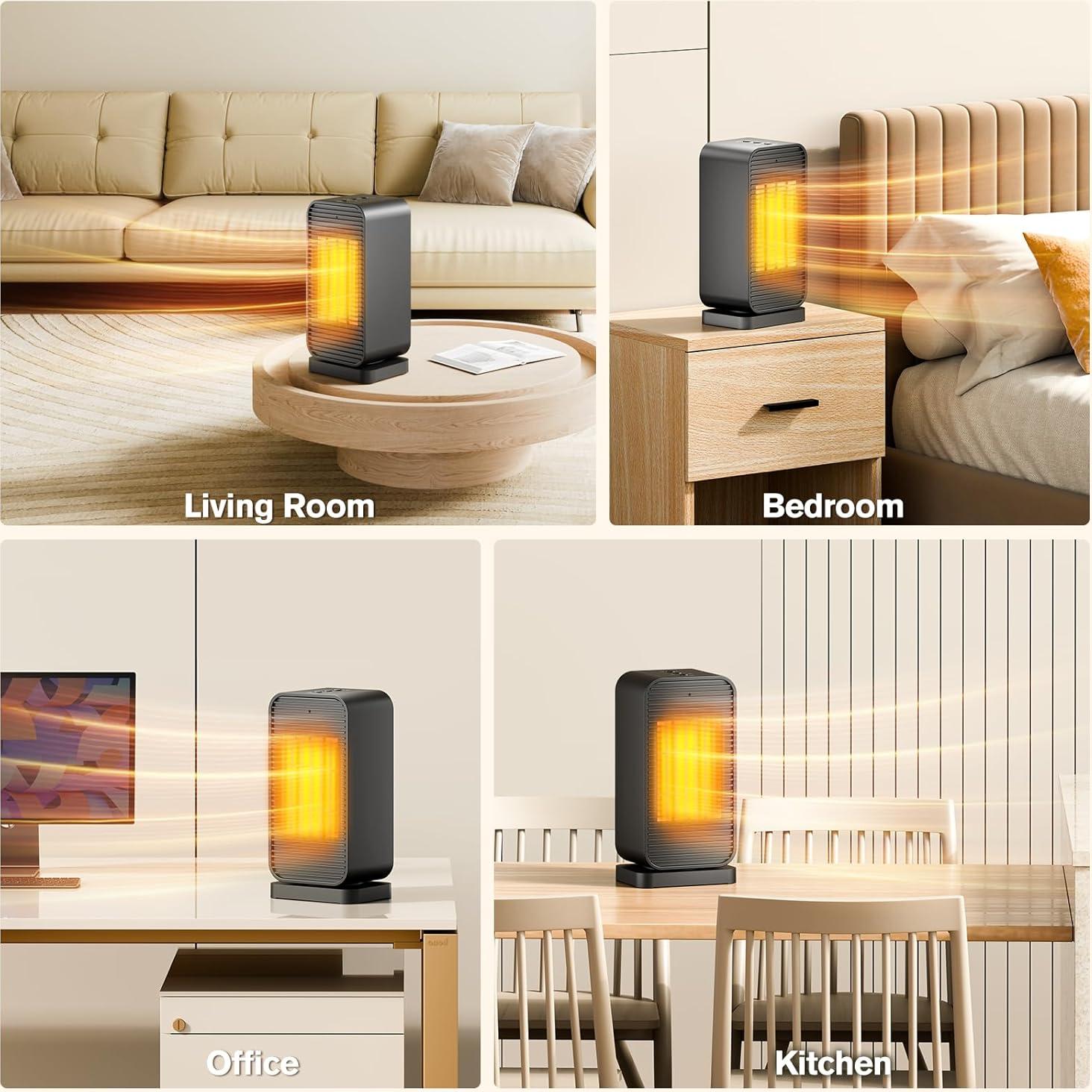 Calentador Eléctrico Portátil FLOWBREEZE 1500W con Control Remoto