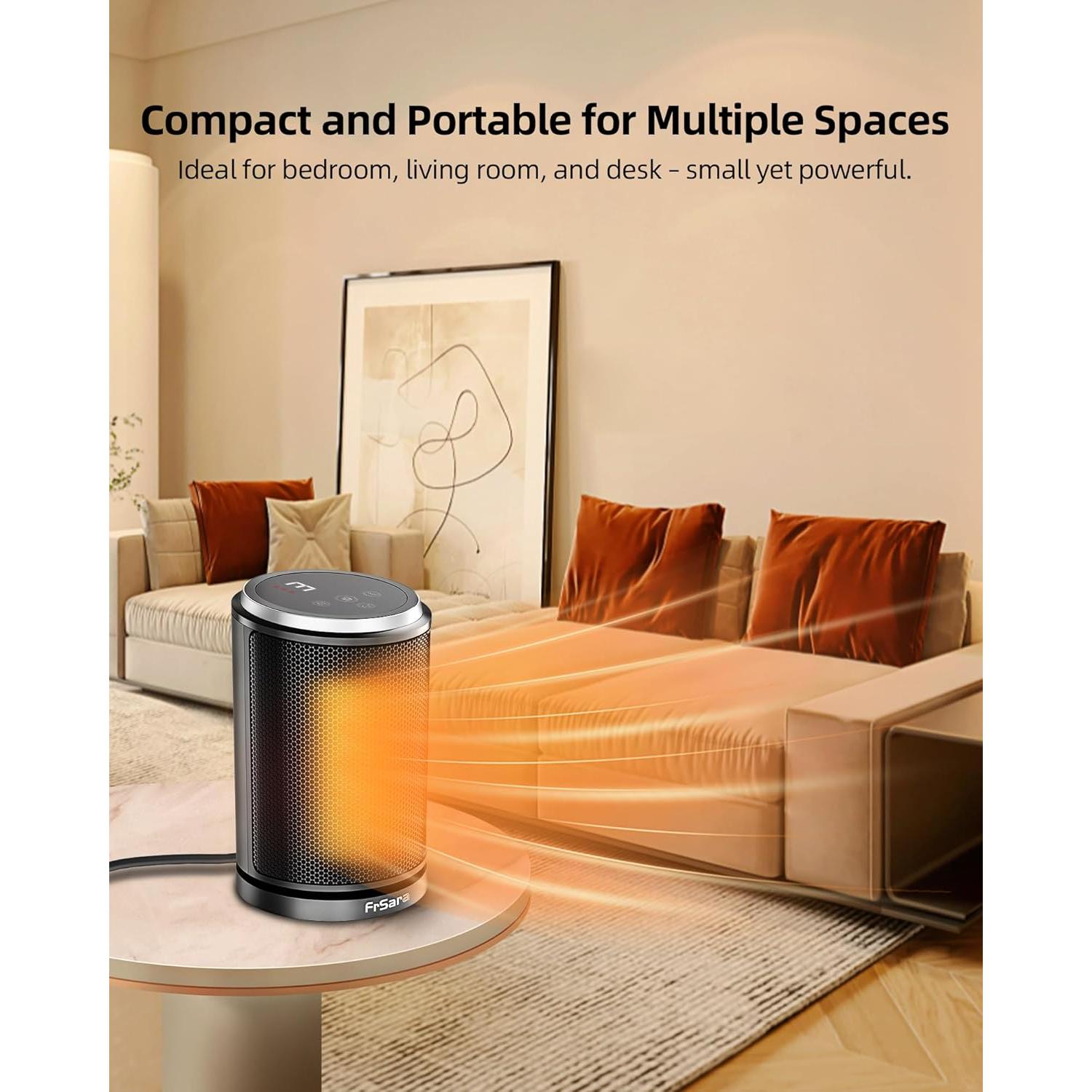 Calefactor Eléctrico FrSara PTC 1500W Portátil Negro