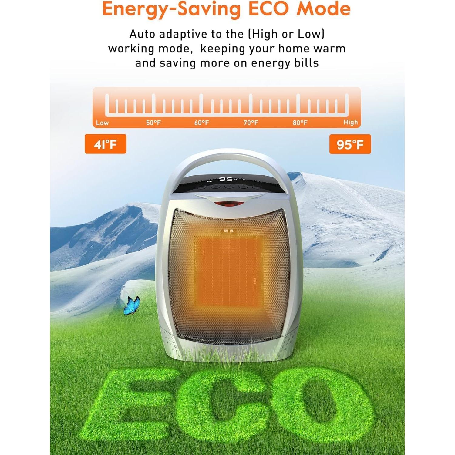 Calentador Eléctrico Portátil GiveBest PTC-903, 1500W, Silencioso