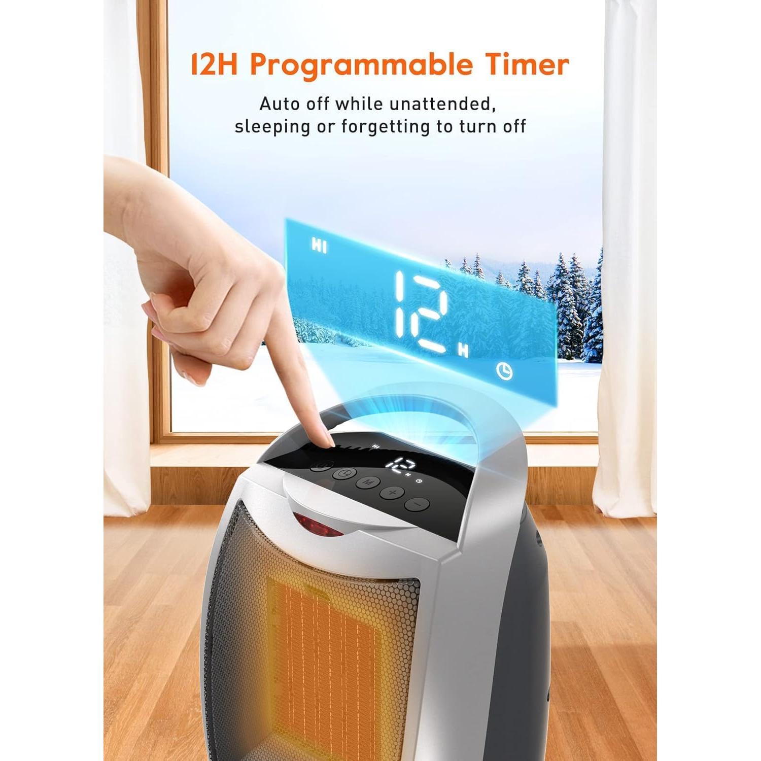 Calentador Eléctrico Portátil GiveBest PTC-903, 1500W, Silencioso