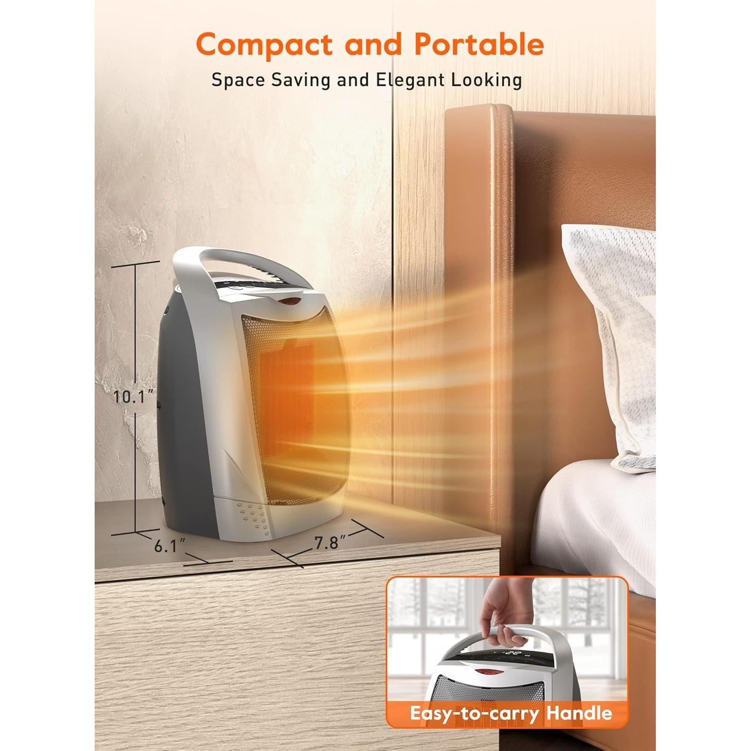 Calentador Eléctrico Portátil GiveBest PTC-903, 1500W, Silencioso