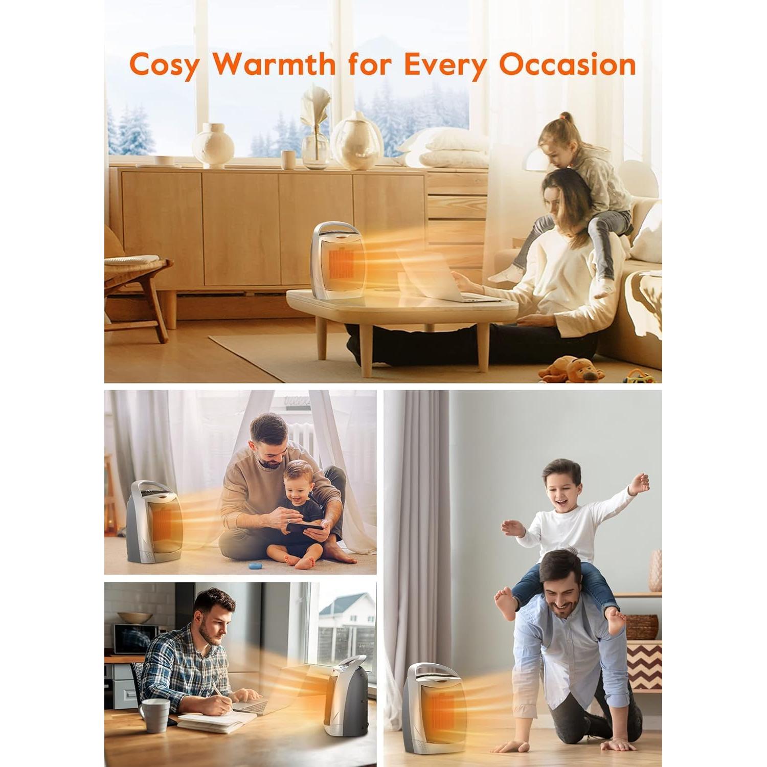 Calentador Eléctrico Portátil GiveBest PTC-903, 1500W, Silencioso