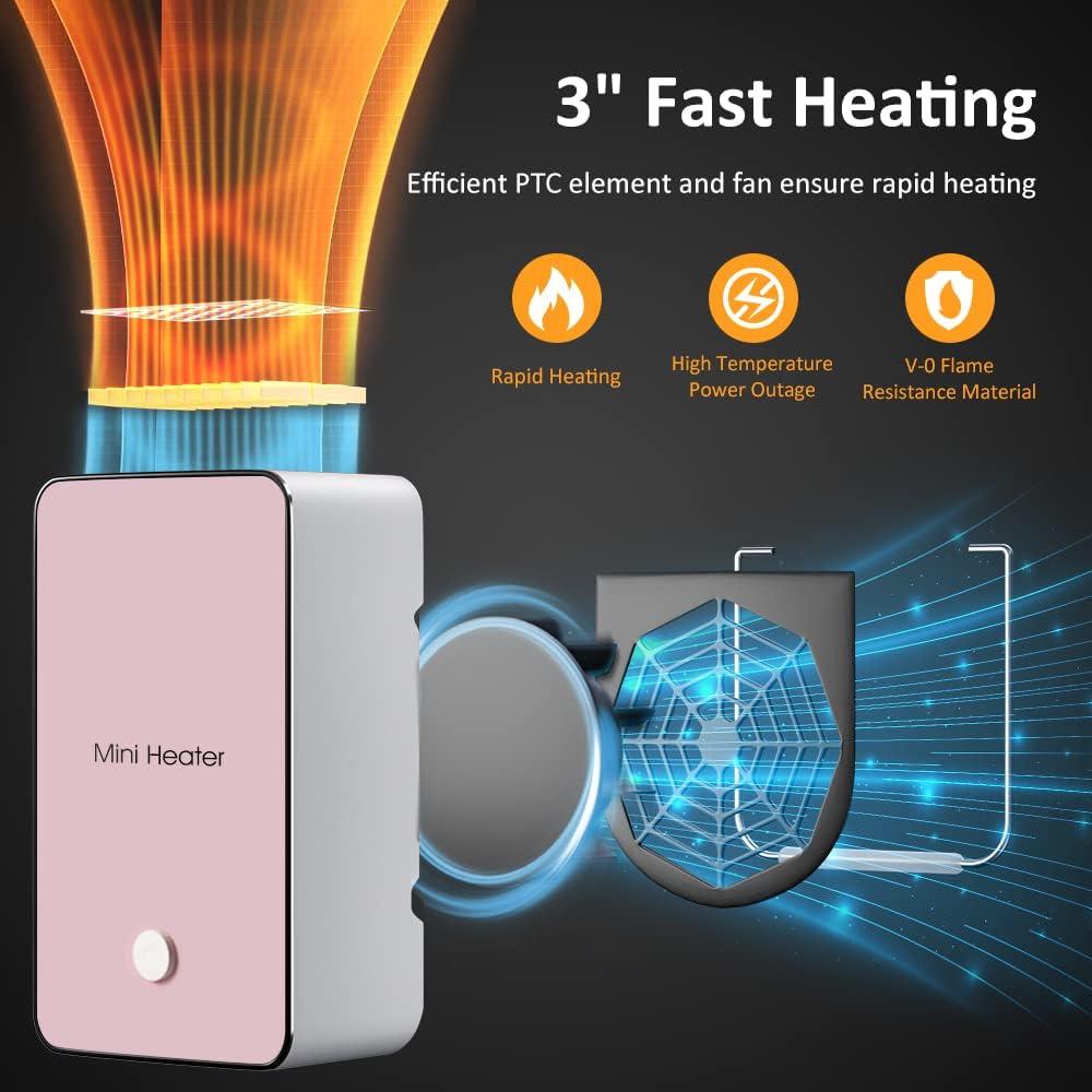 Calentador Eléctrico Portátil Generation UCAN Mini Rosa