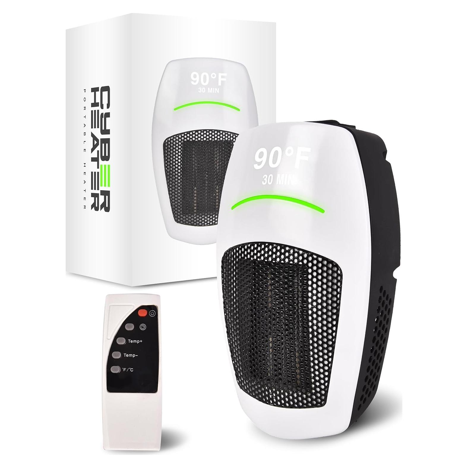 Calentador Eléctrico Cyber 500W Cerámico Compacto con Control Remoto