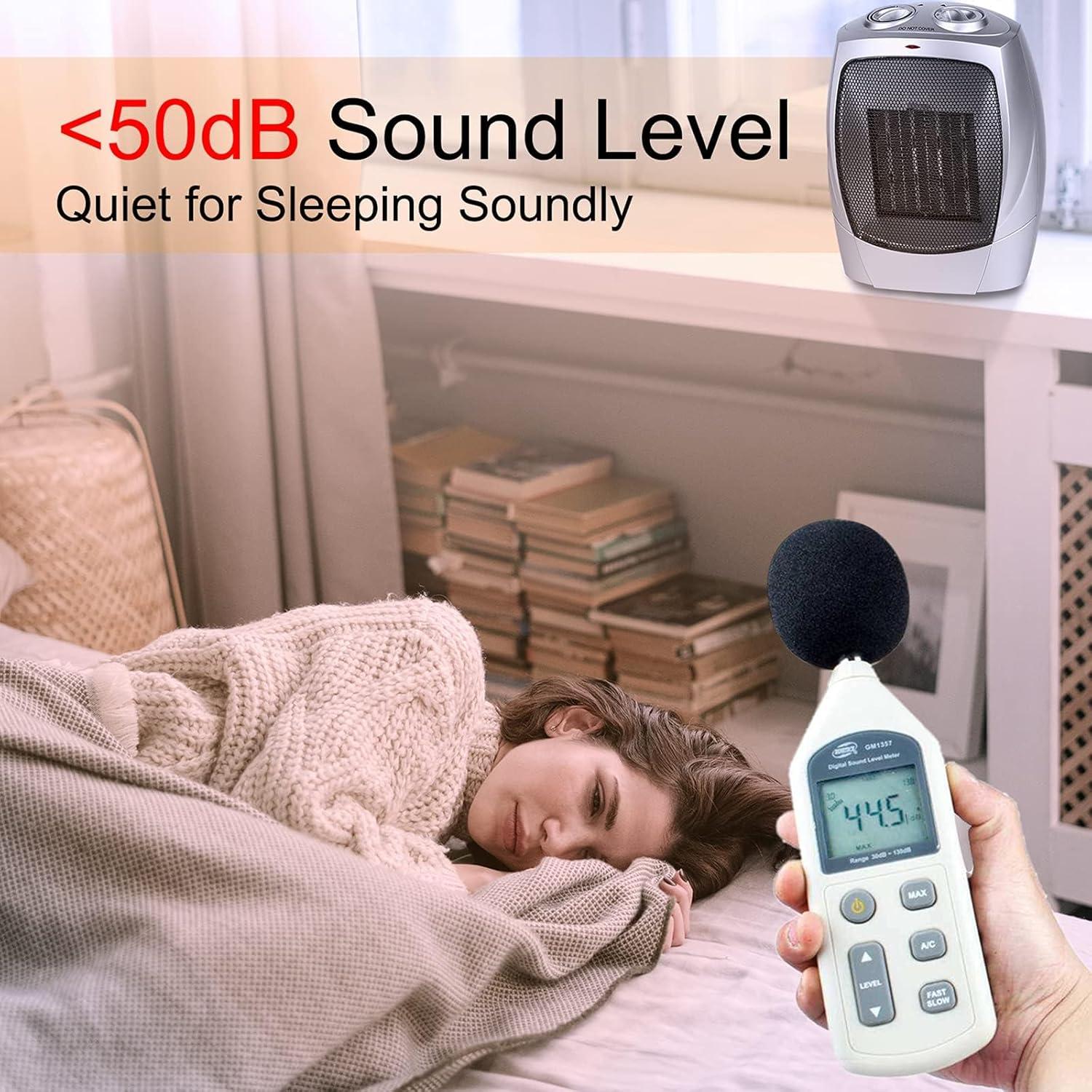 Portable Space Heaters for Indoor Use, Ceramic Small Space Electric Heater for Bedroom Office, 1500W/750W with Adjustable Thermostat, Overheat and Tip Over Protection, Heater Fan and Combo