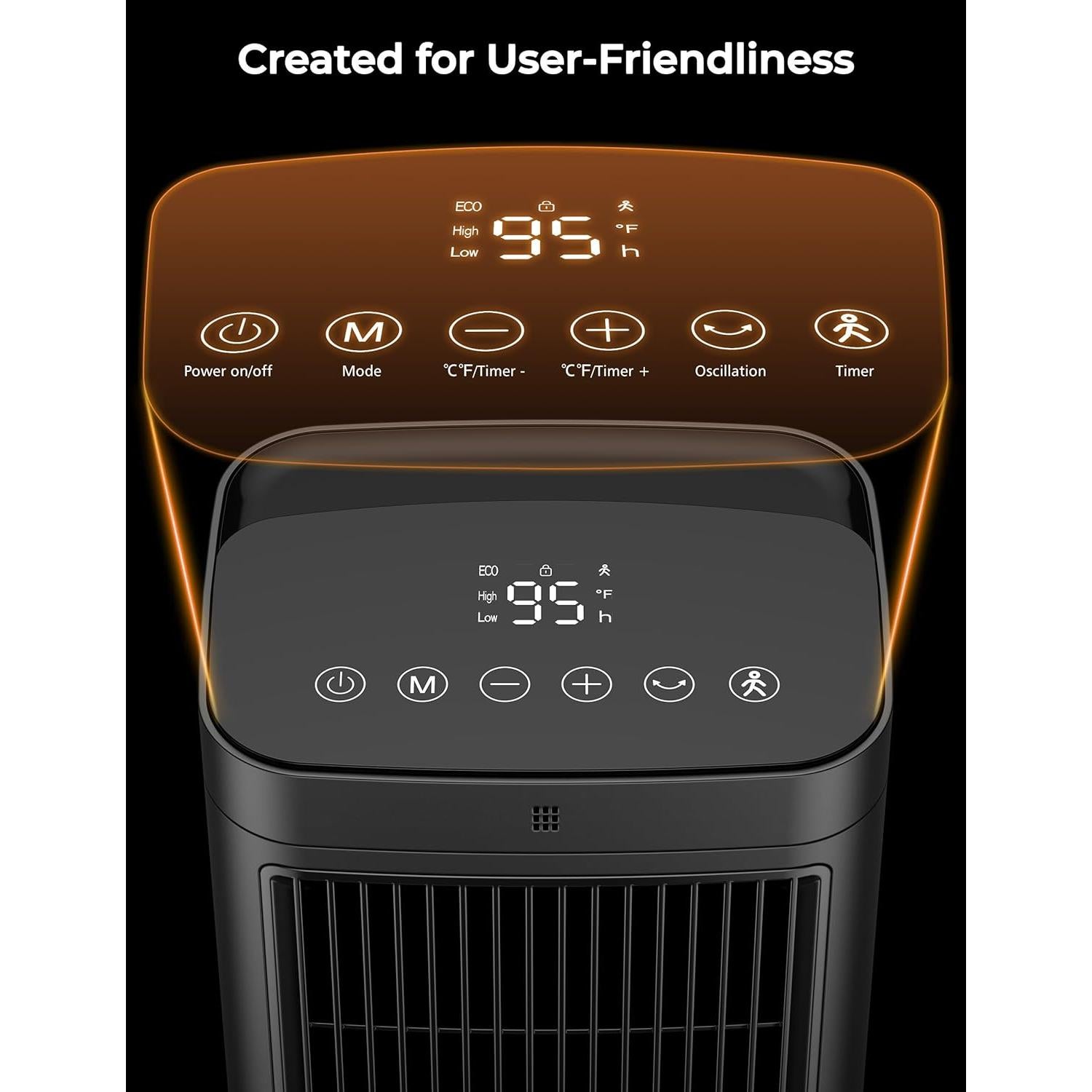 Space Heaters with Motion Sensor,Portable heaters for Indoor Use,Electric Small Heaters for Large Room Bedroom Office Garage Desk,1500W Ceramic Heating with Remote,Oscillating,Timer,Thermostat Dark