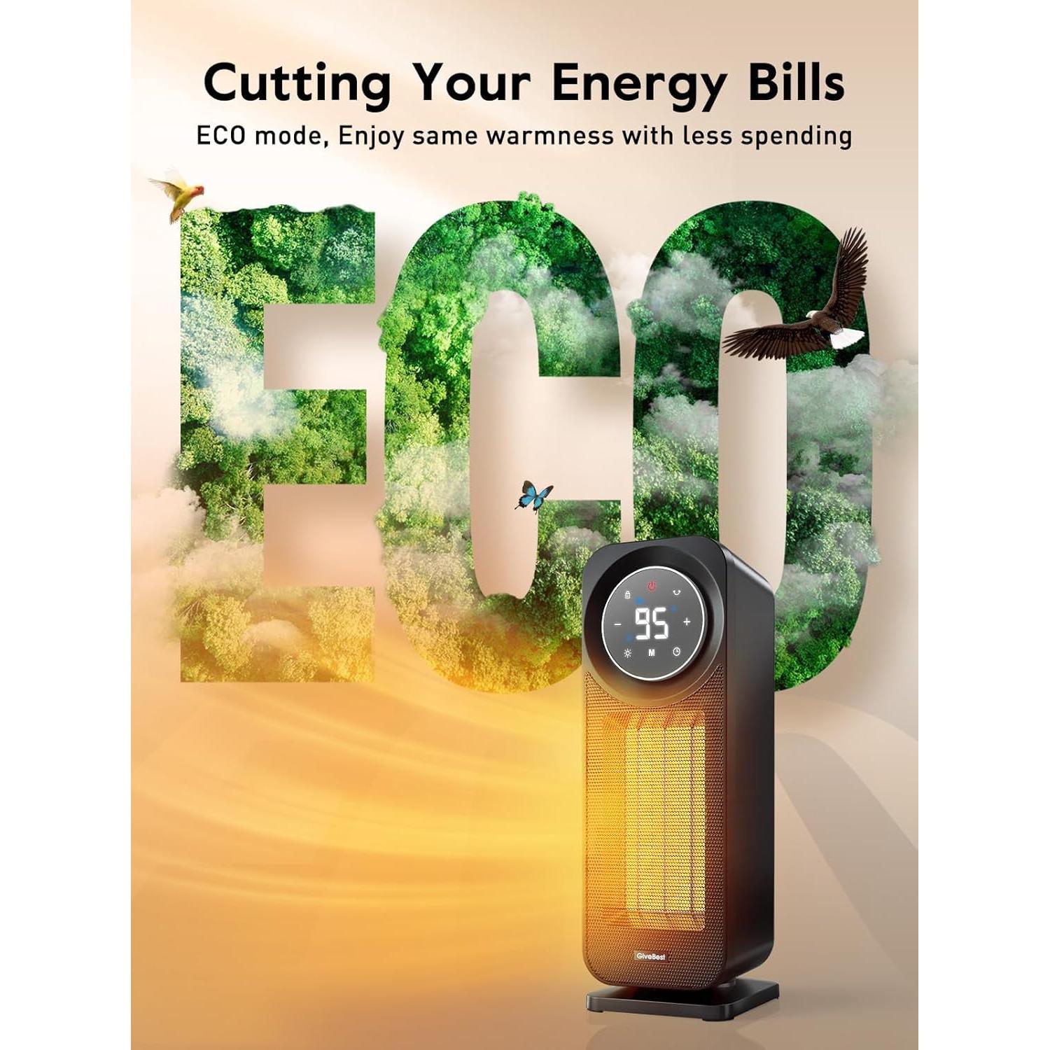 Calentador de Espacio Eléctrico GiveBest GB-KPT-40 1500W Silencioso