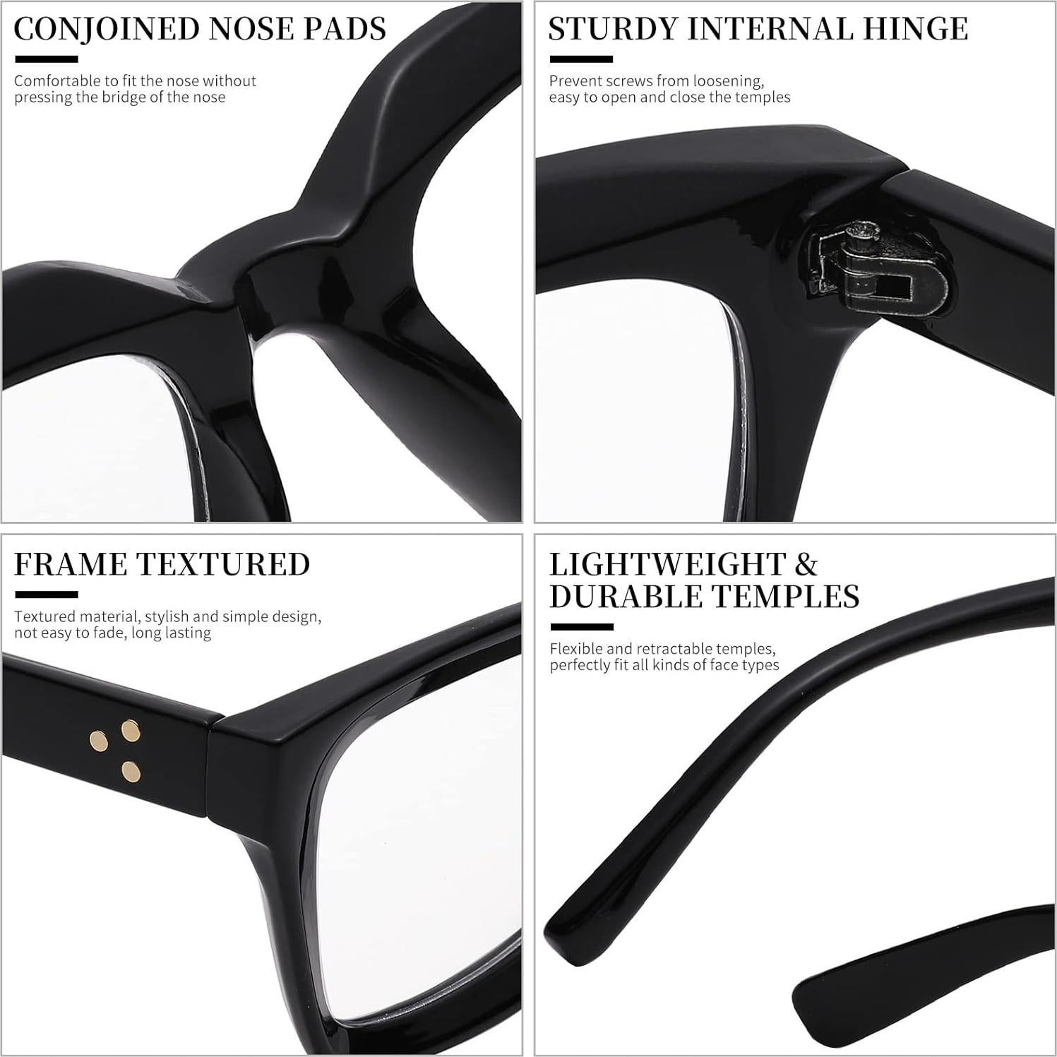 Gafas de lectura COASION Classic para mujeres marco cuadrado