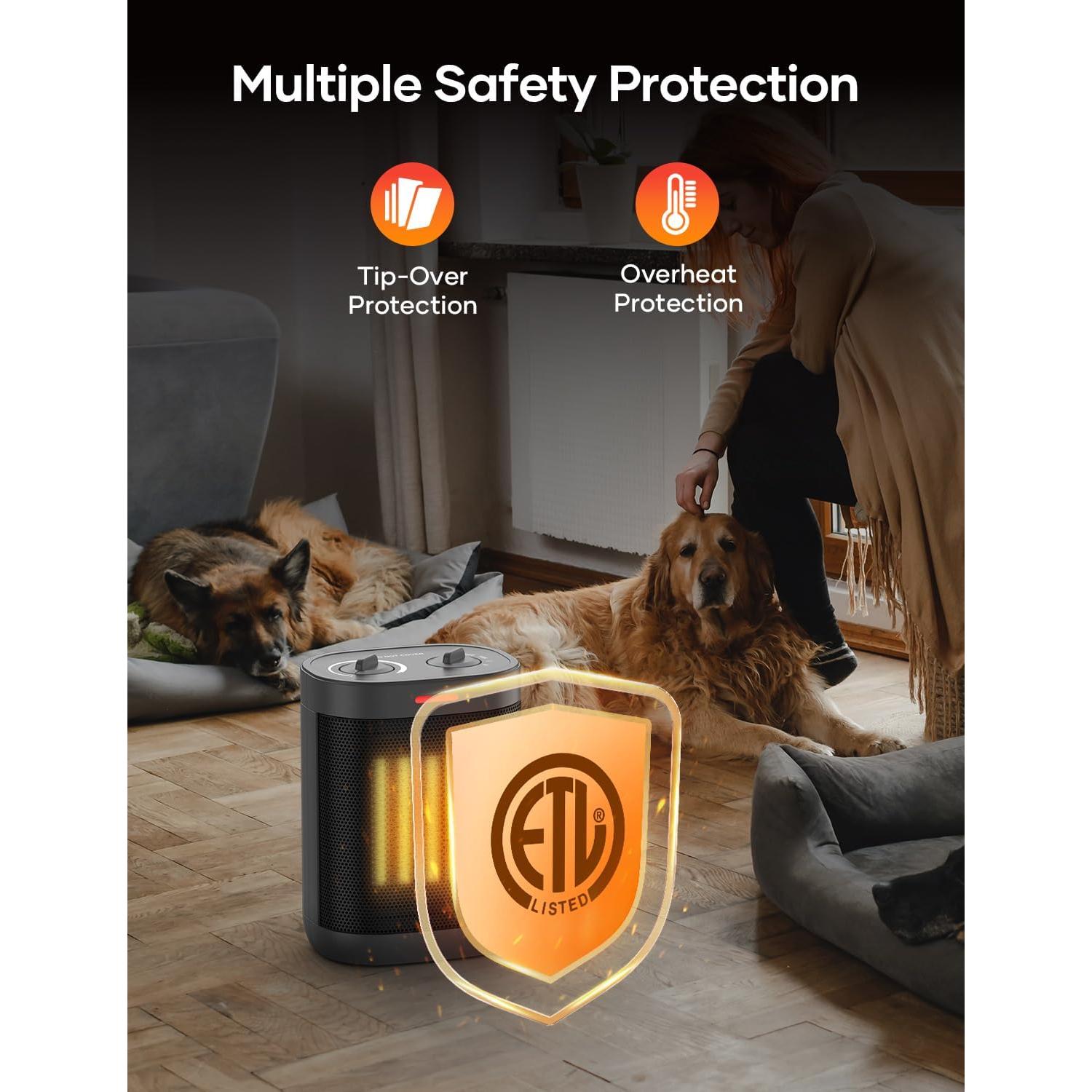 Calentador Eléctrico Portátil Oprunsy 1500W con Termostato