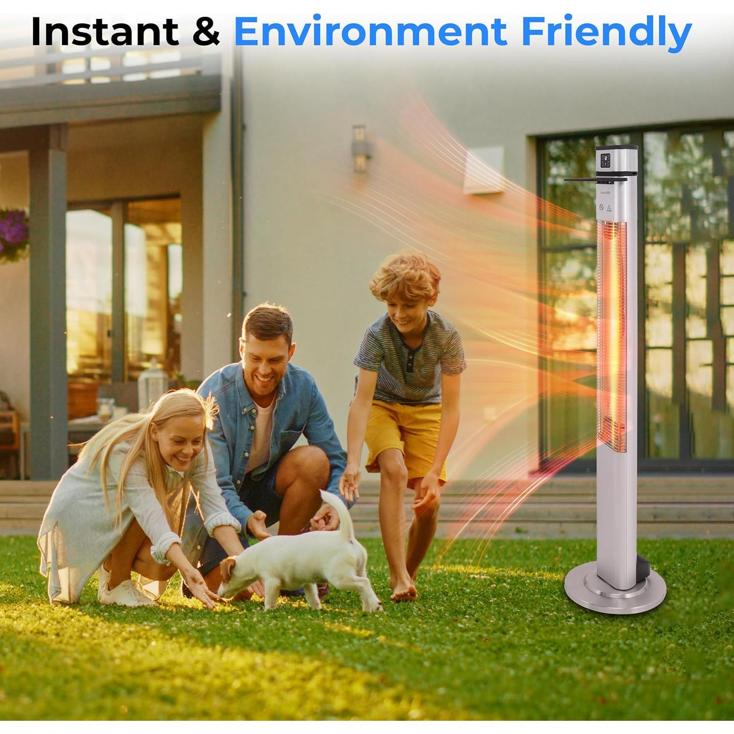 Calentador de Patio Eléctrico SereneLife 1500W con Control Remoto