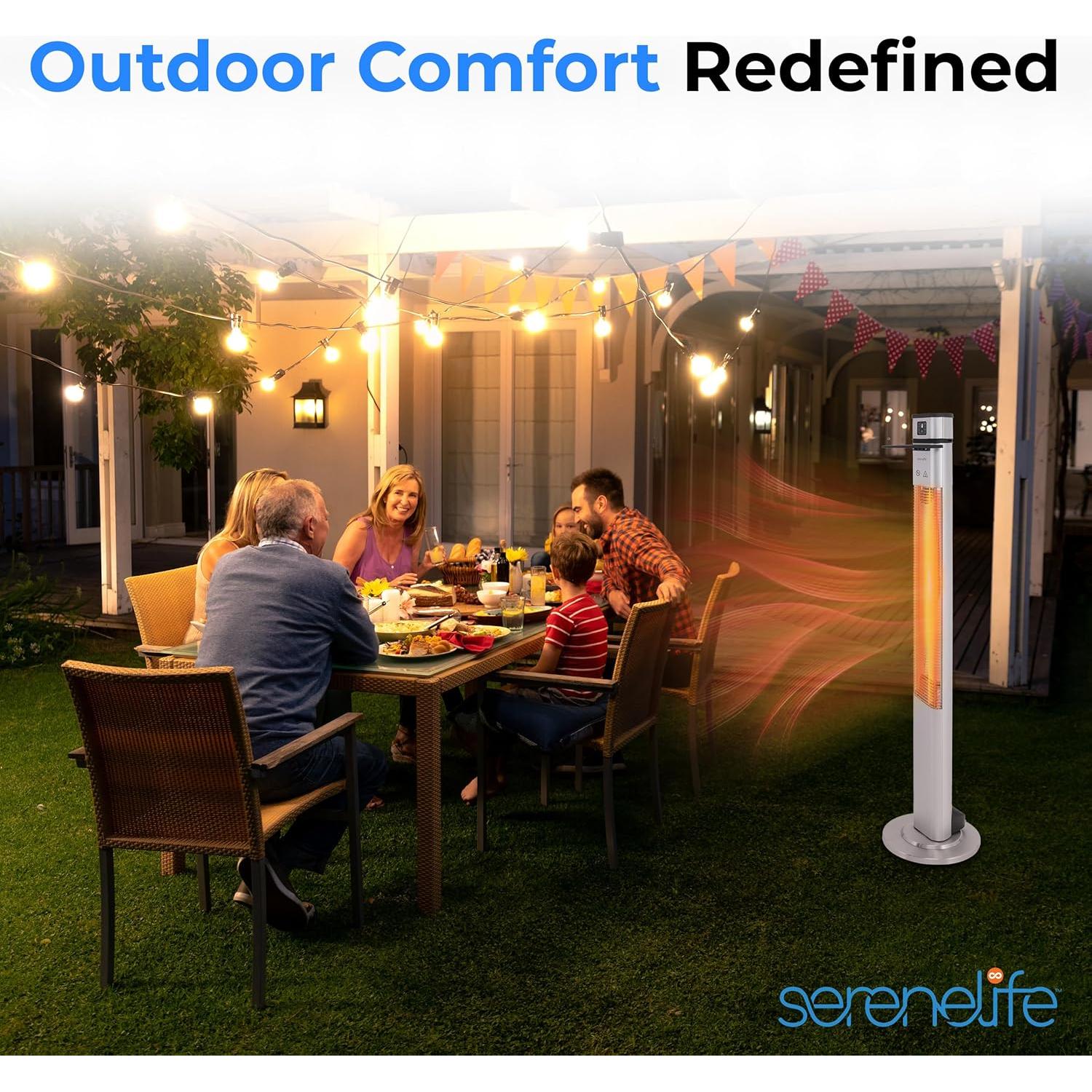 Calentador de Patio Eléctrico SereneLife 1500W con Control Remoto